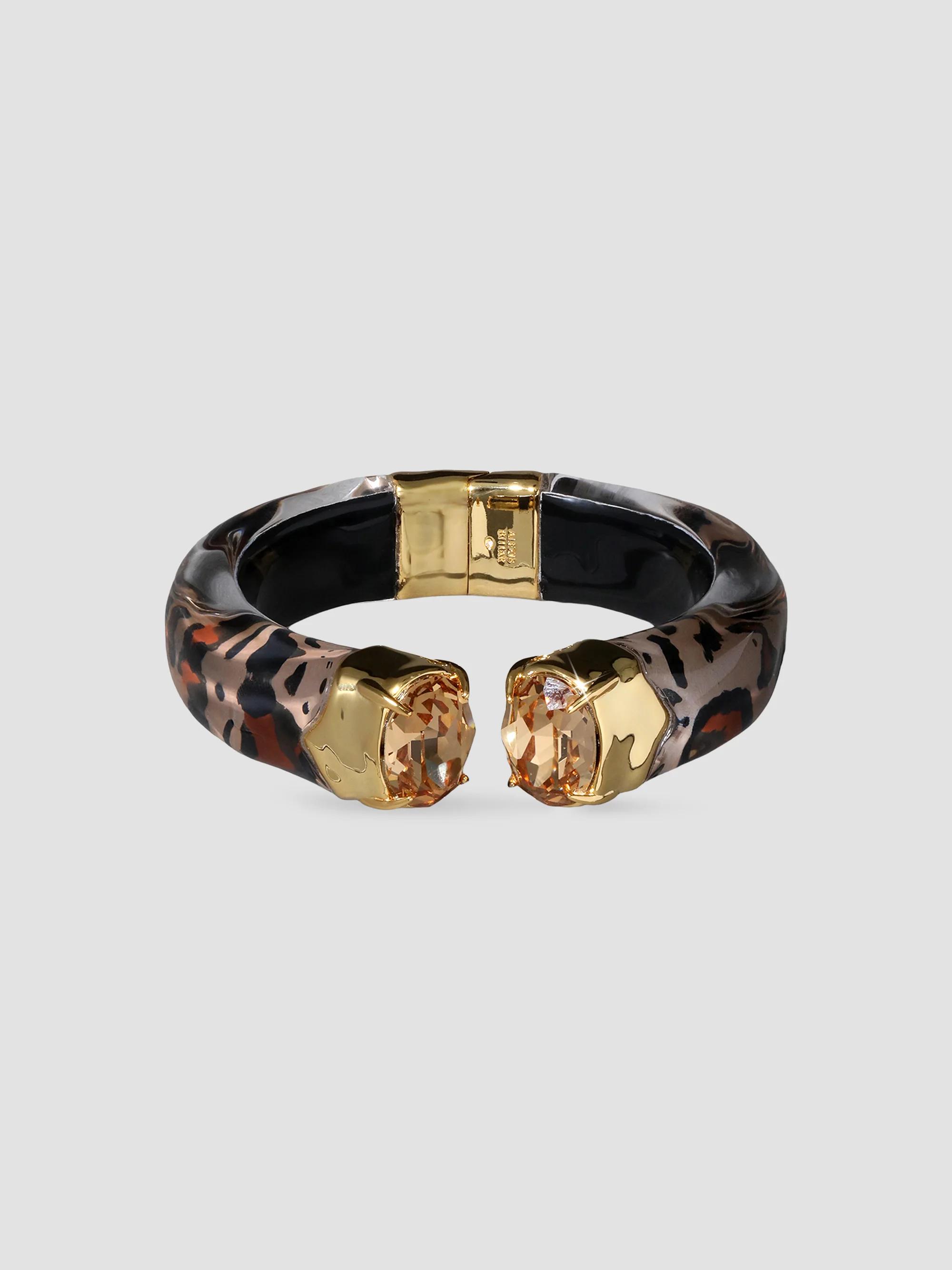 Alexis Bittar Women's Bonbon Gold-Plated, Lucite & Crystal Hinged Cuff - Leopard