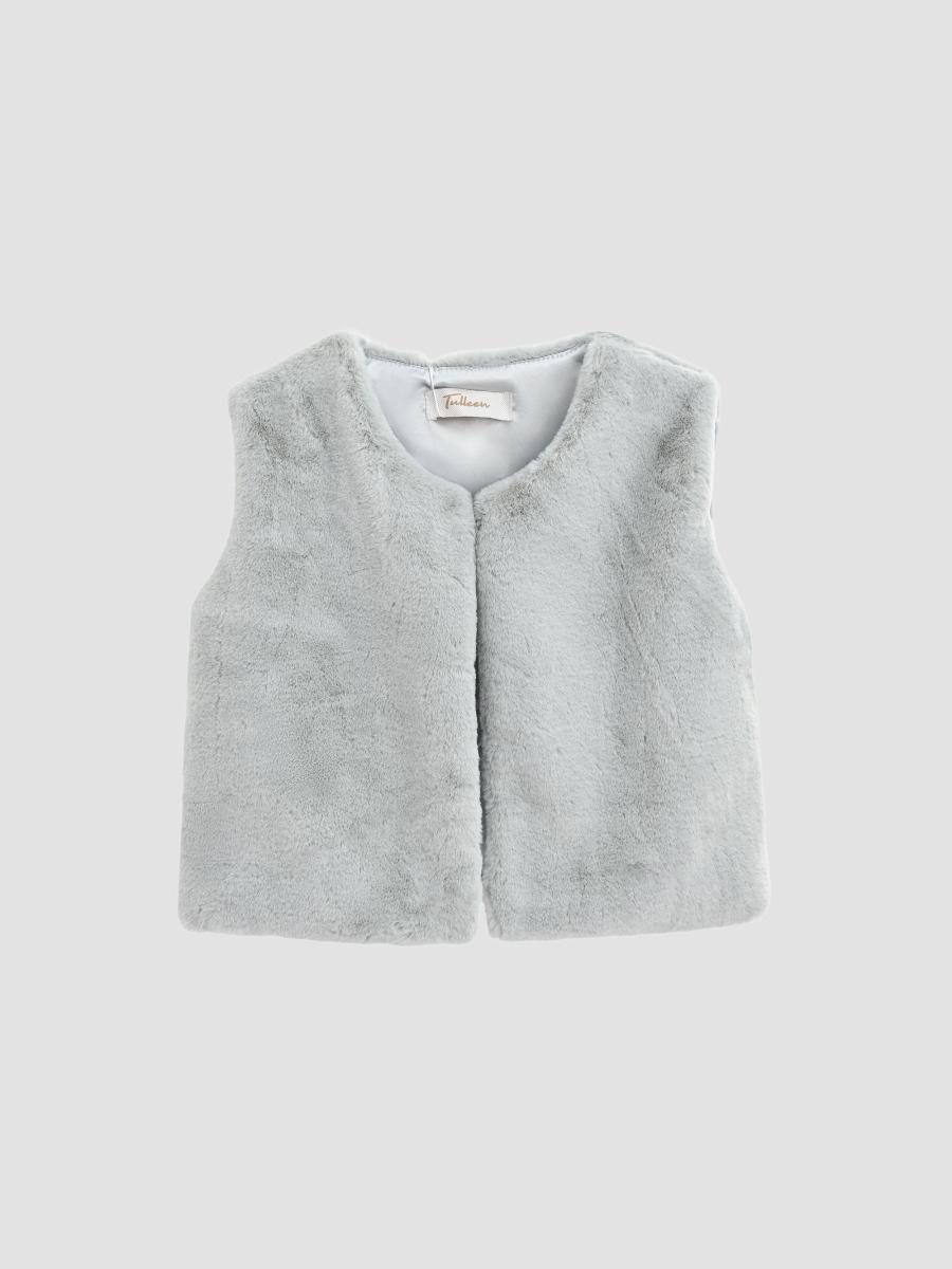 Tulleen Baby Girl's Plush Vest In Gray