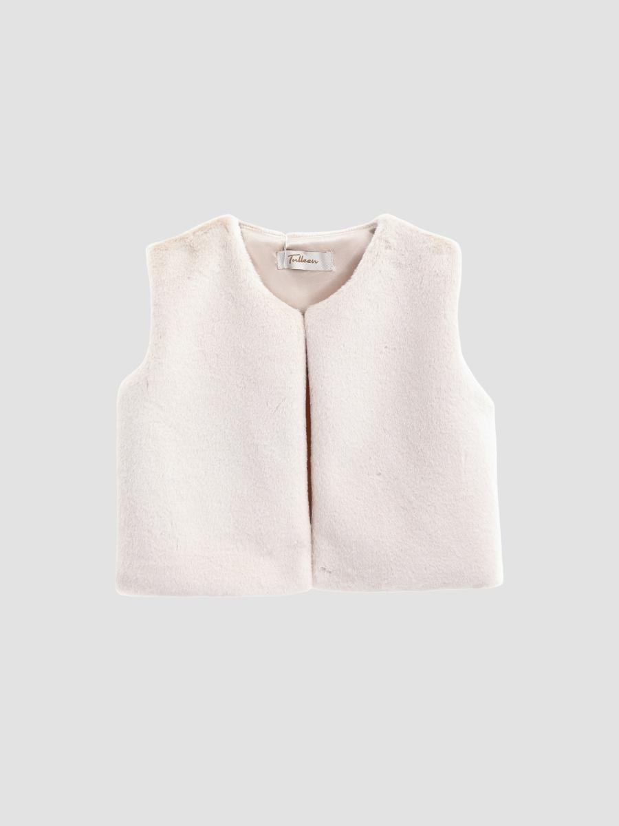 Tulleen Baby Girl's Plush Vest In Peach