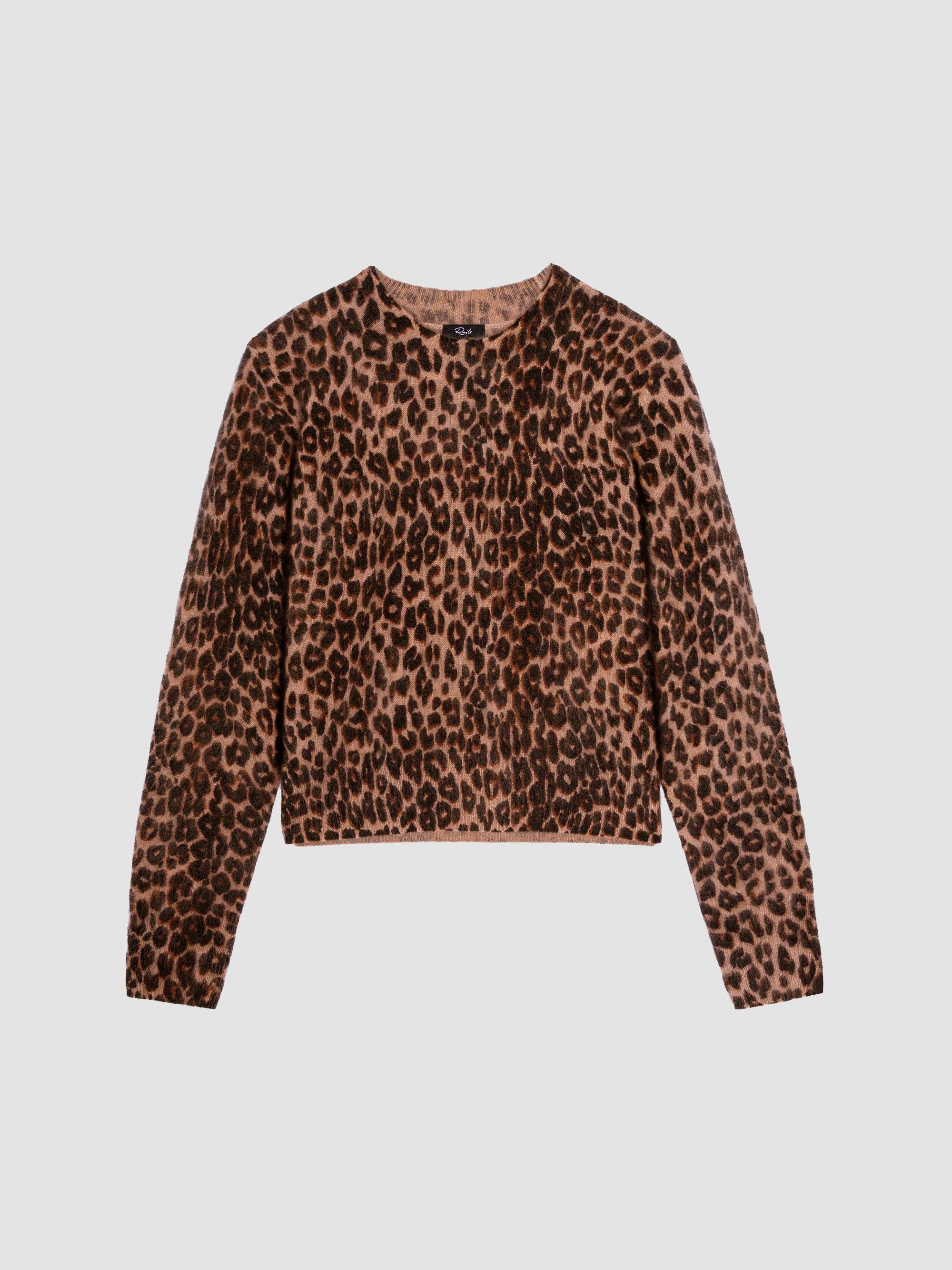 Rails Women's Sofia Leopard Wool-Cashmere Sweater - Brown Nala - Size Small
