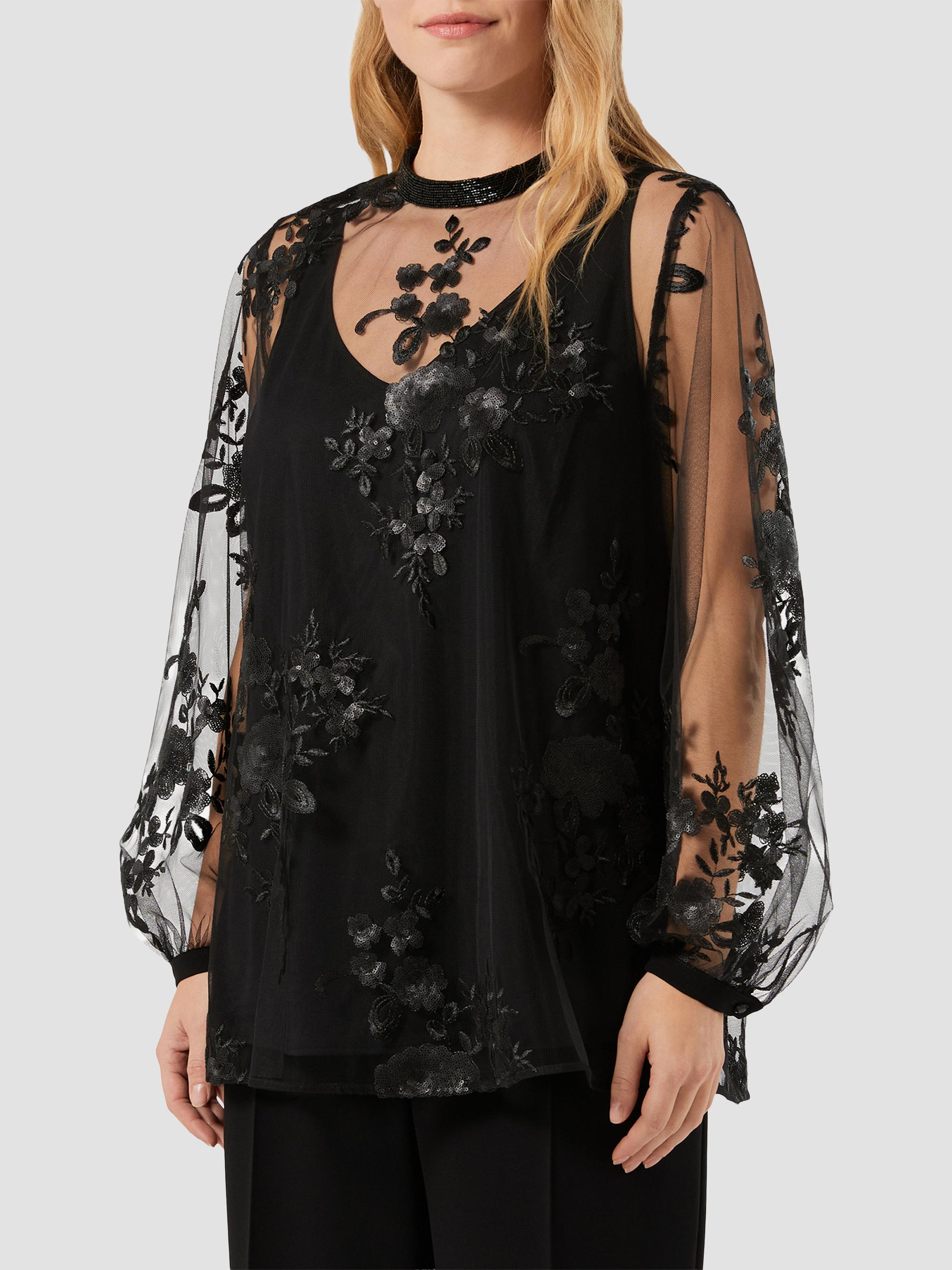 Marina Rinaldi Embroidered Tulle Blouse | Saks Fifth Avenue