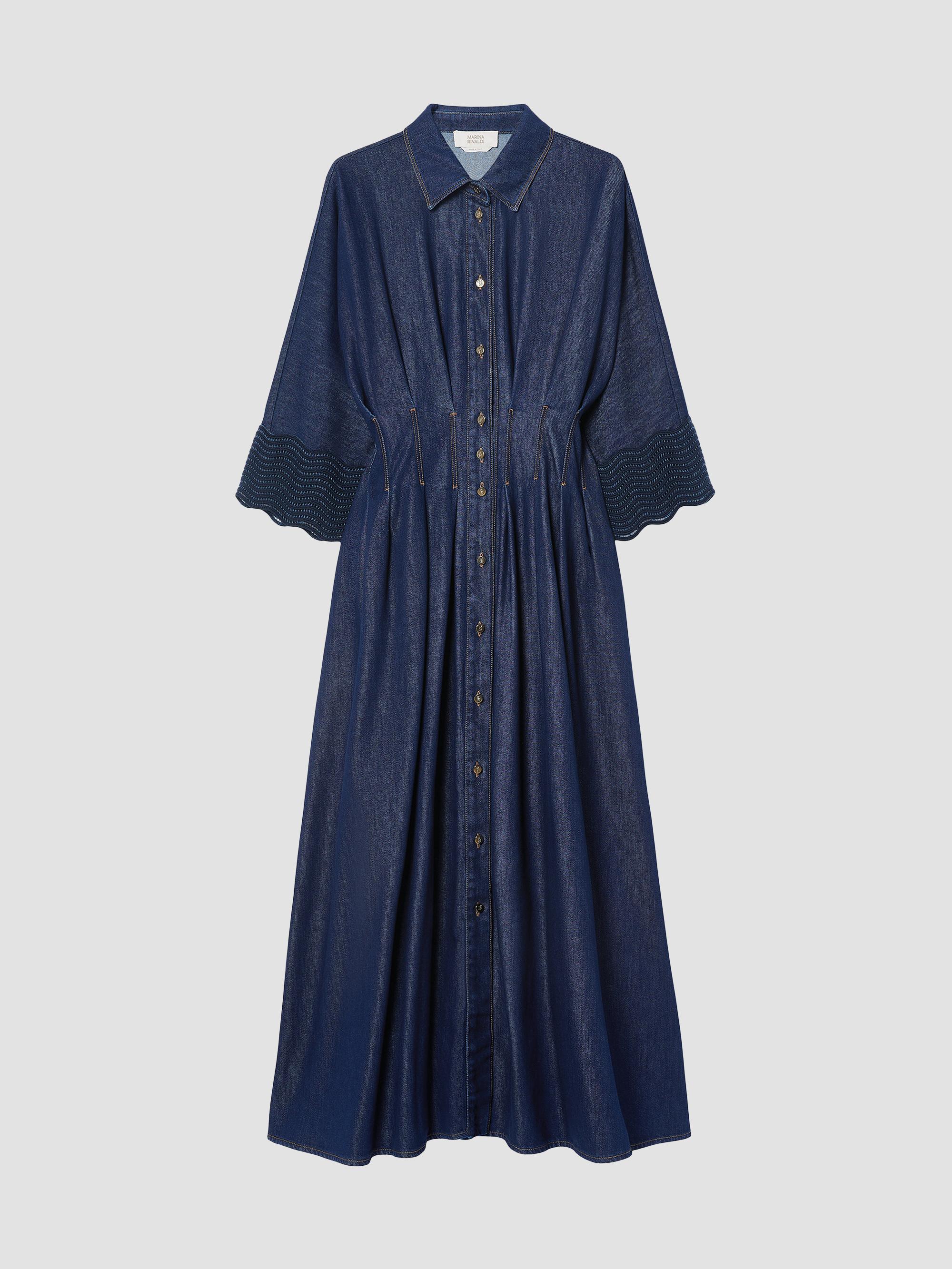 miu miu denim dress Pleated Plaid Mini-Dress 100% cotton Lining _okendo:syndication_key:CL136879236 Color:Ivory/Light Rust Did someone say pockets? Womens denim