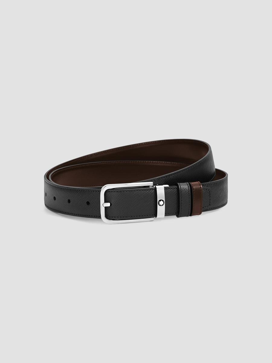 Montblanc Men's Reversible Two-tone Leather Belt In Brown