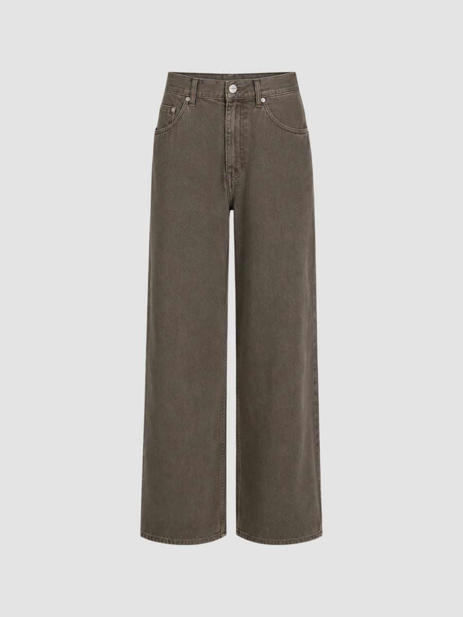 Twp Women's Song Sung Blue Cotton-linen Wide-leg Jeans In Dark Stone