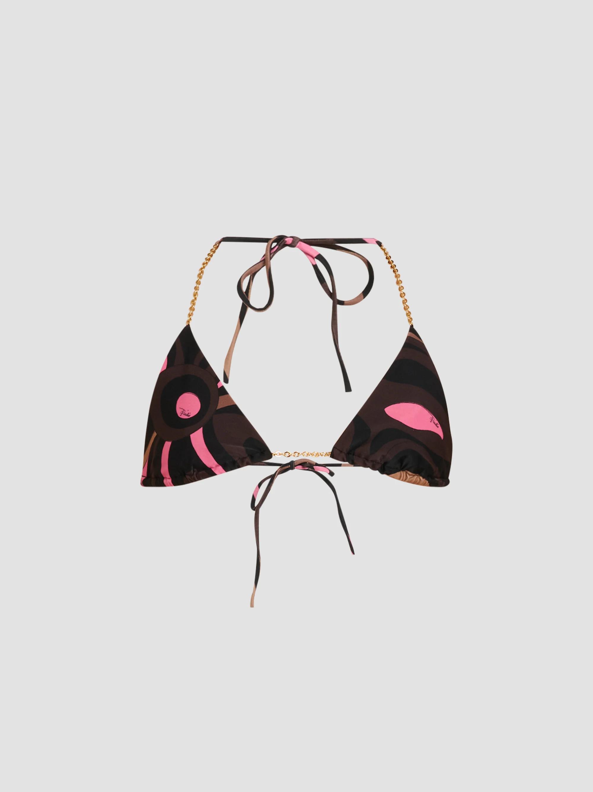 Women's Printed Chain-Link Swim Bikini Top