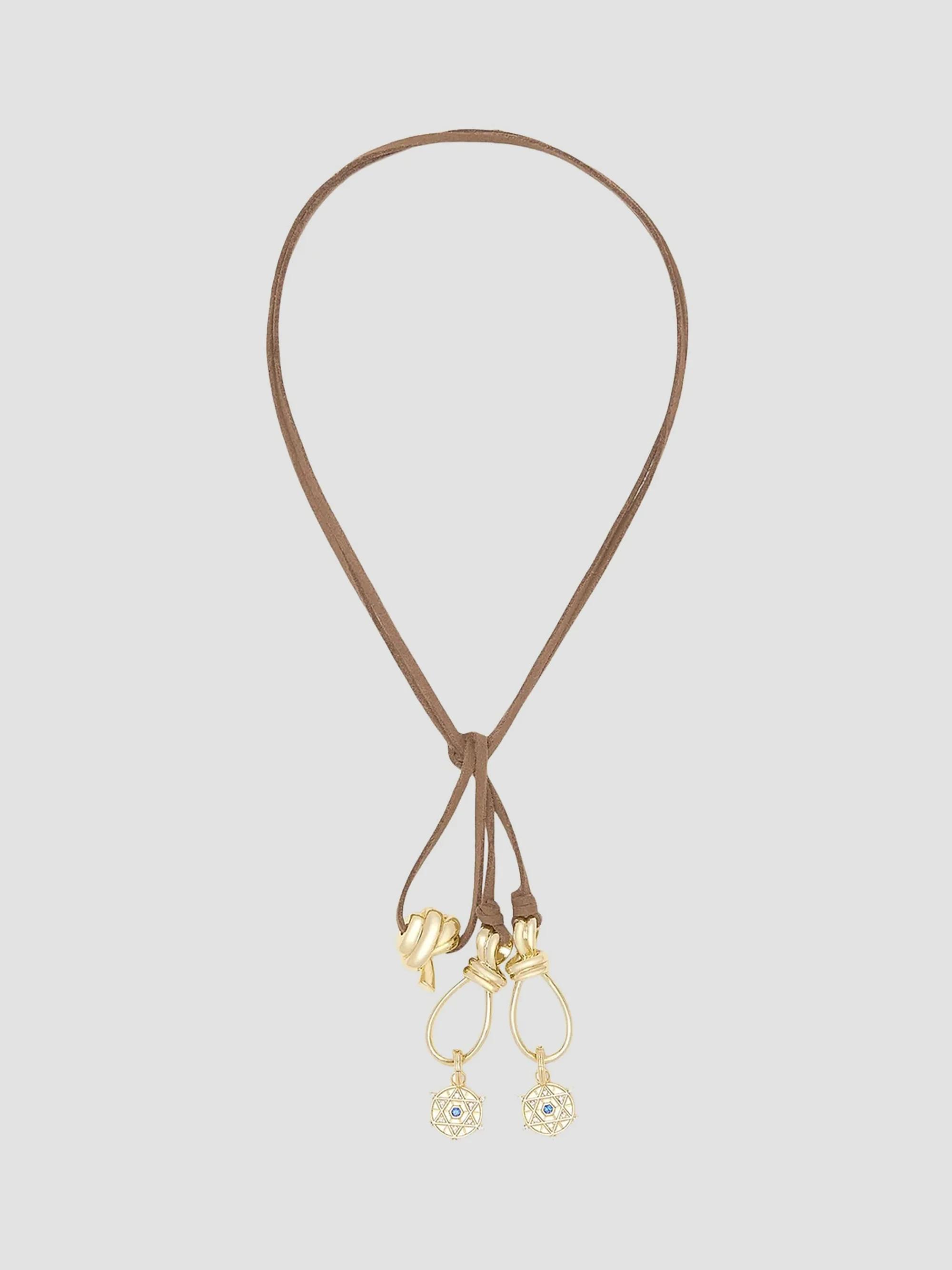 Ramy Brook Women's Elle Goldtone, Suede & Cubic Zirconia Pendant Necklace - Brown