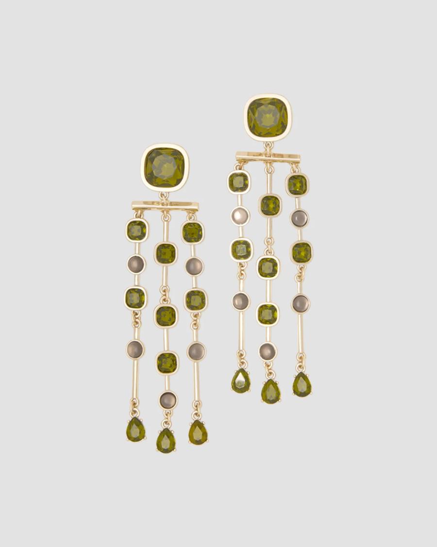 Ramy Brook Women's Siena Goldtone, Glass Crystal & Resin Cabochon Chandelier Earrings