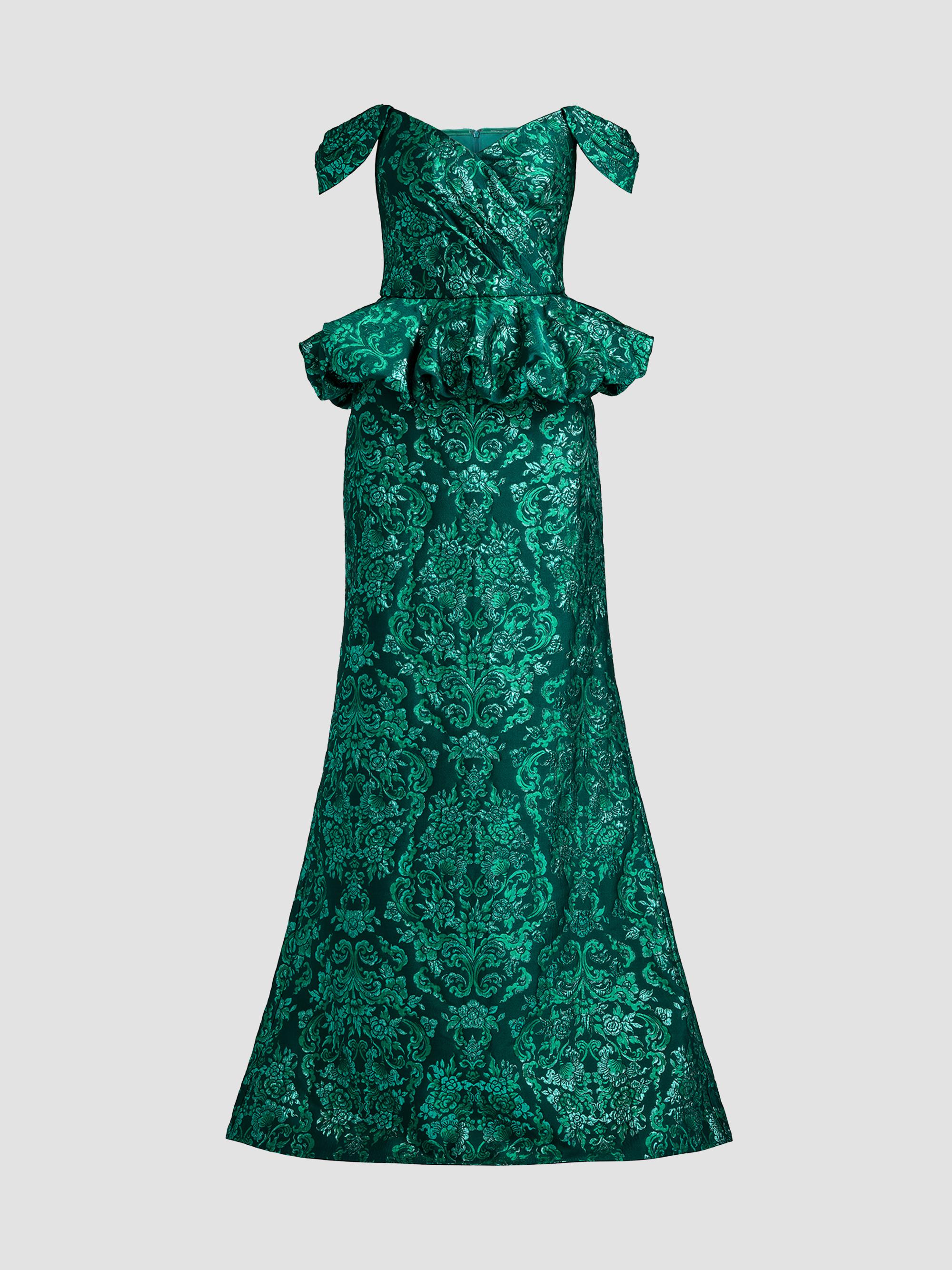 Tadashi Shoji Sequin Corded Lace Pleated Chiffon Gown | Saks Fifth