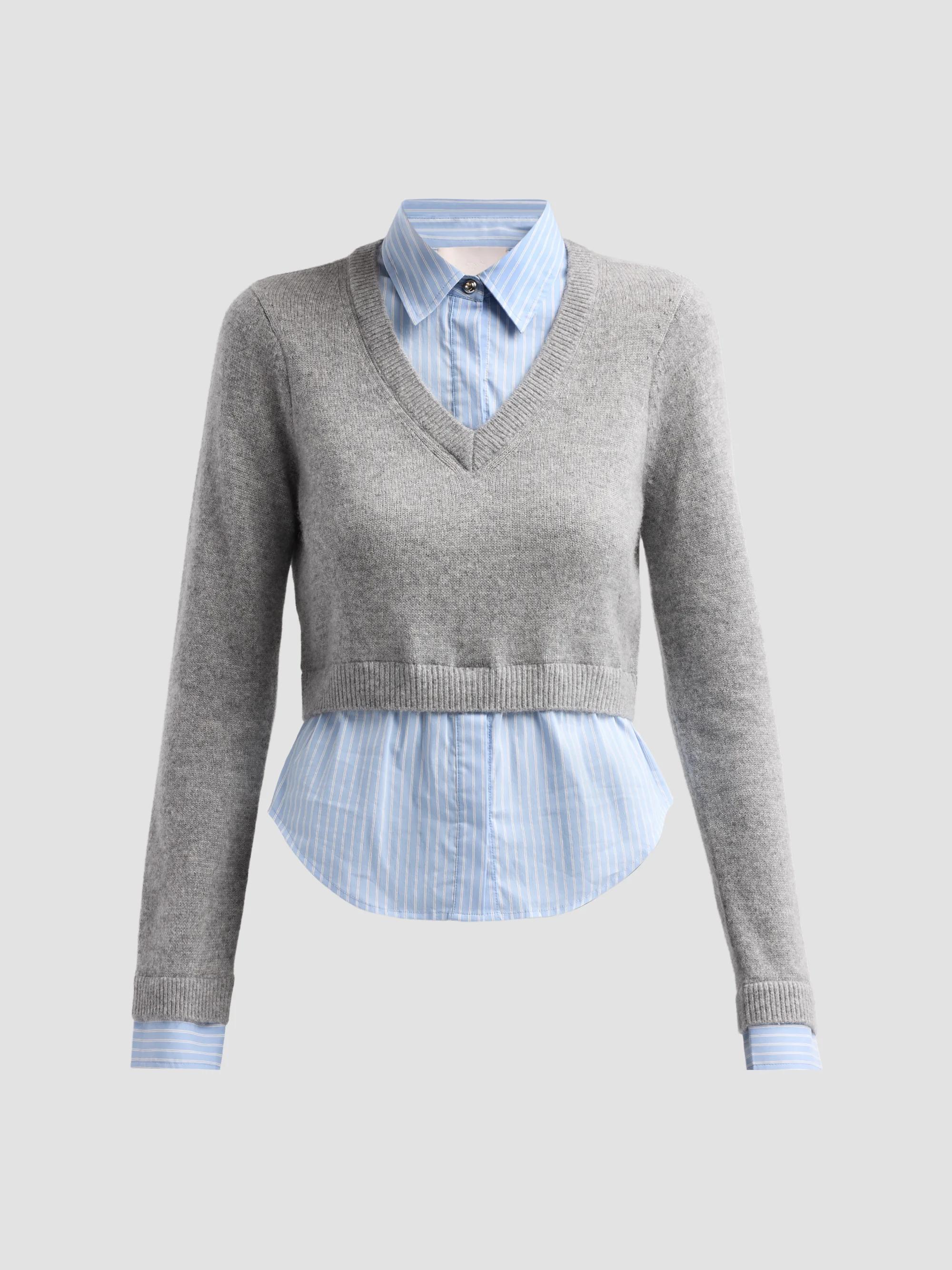 Women's Renna Layered Sweater - Heather Grey - Size XL