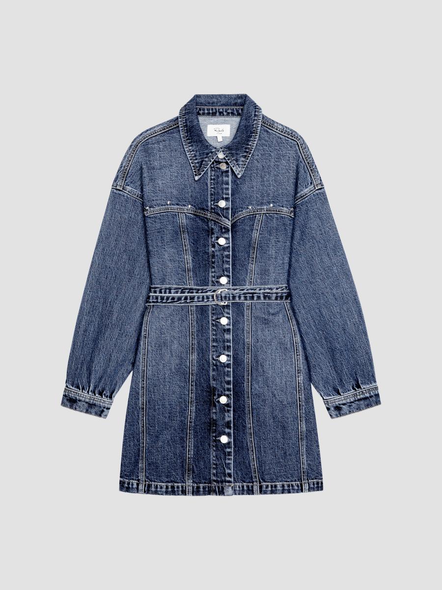 Rails Women's Montant Denim Mini Shirtdress In Blue Bonnet