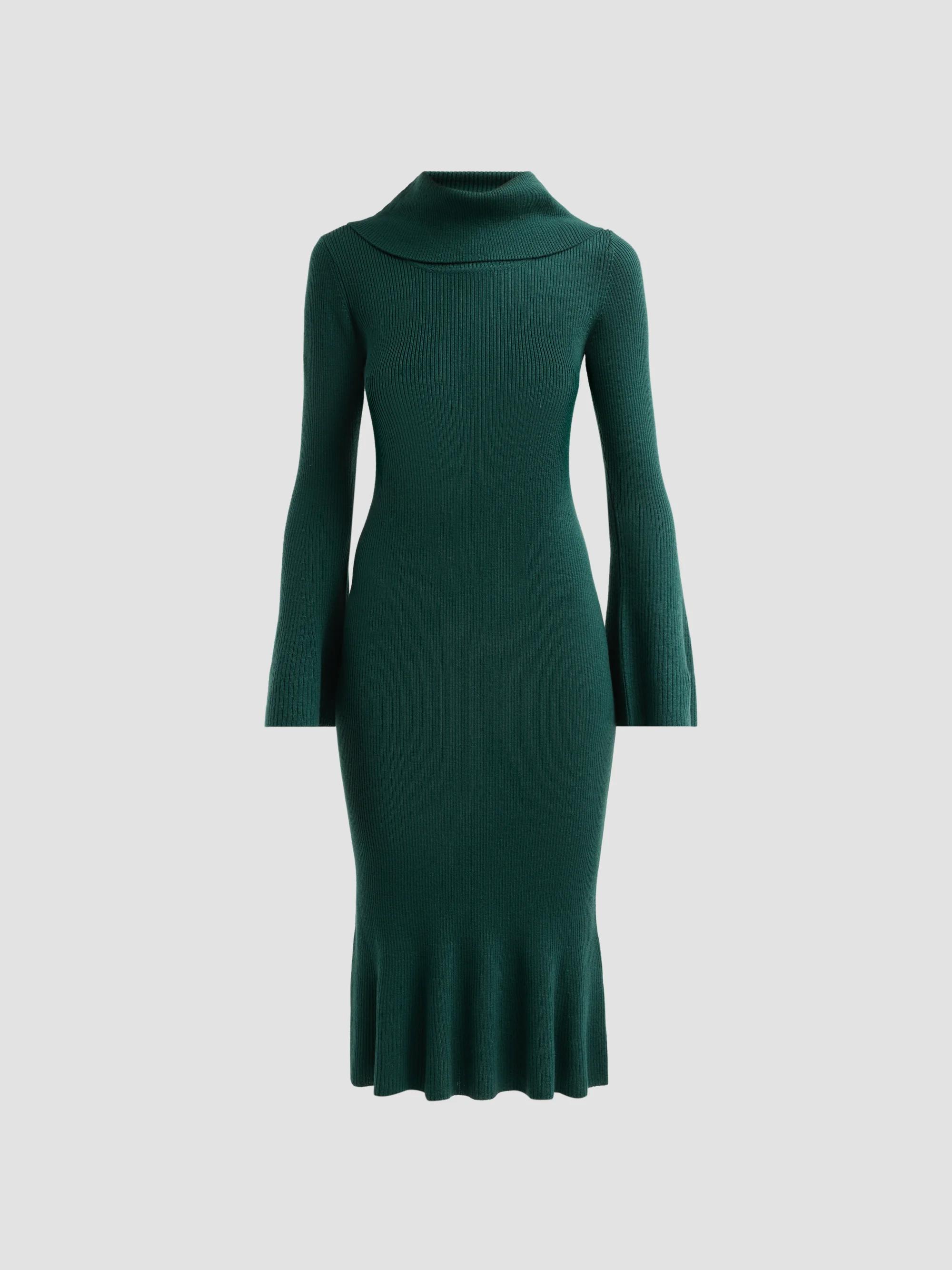 Elie Tahari Lucia Rib-Knit Merino Wool Sweater Dress