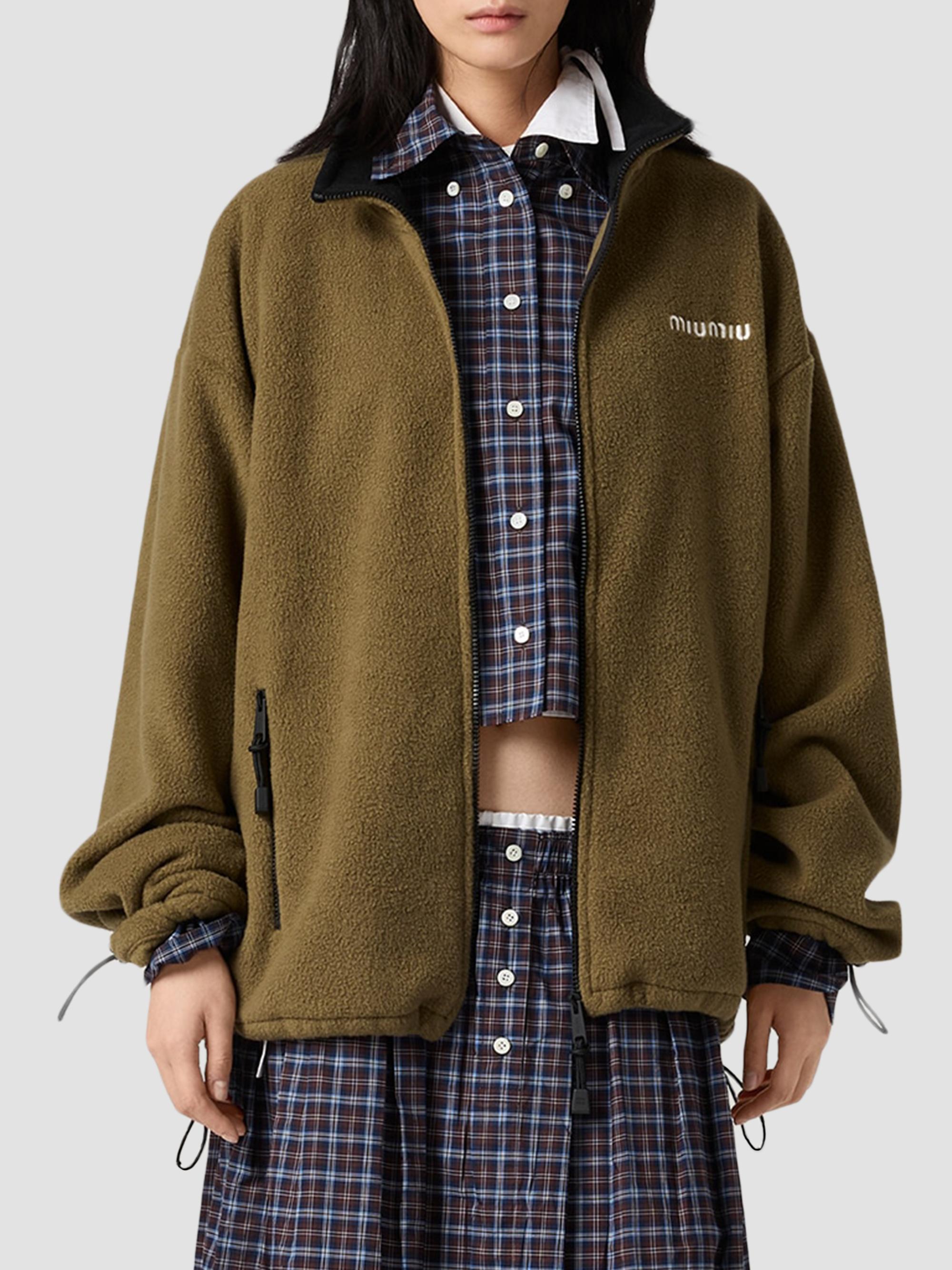 Miu Miu Fleece Zipper Jacket | Saks Fifth Avenue