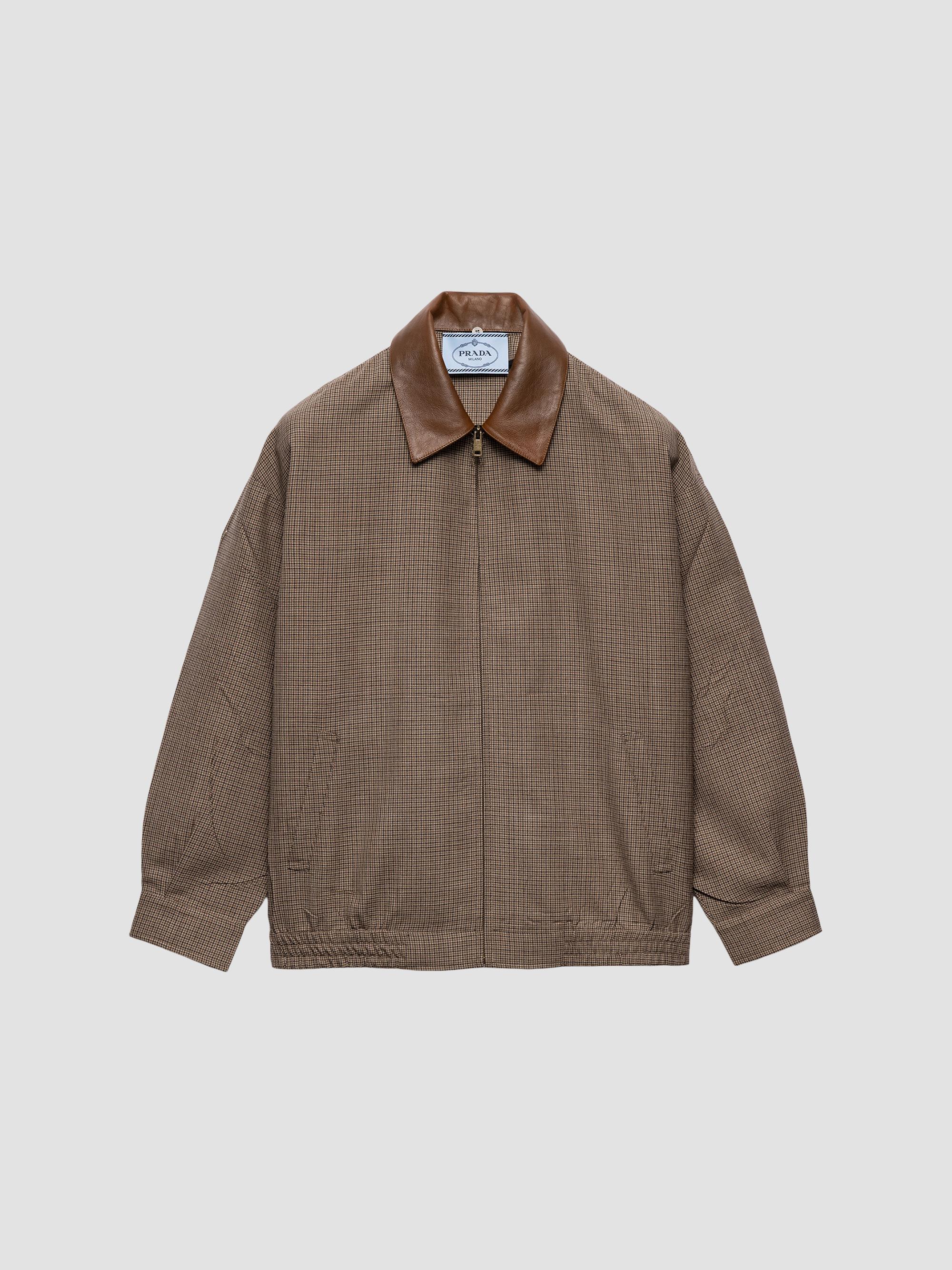 ジャケット・アウター 2000s PRADA archive wool short blouson Prada Houndstooth Wool Blouson Jacket | Saks Fifth Avenue