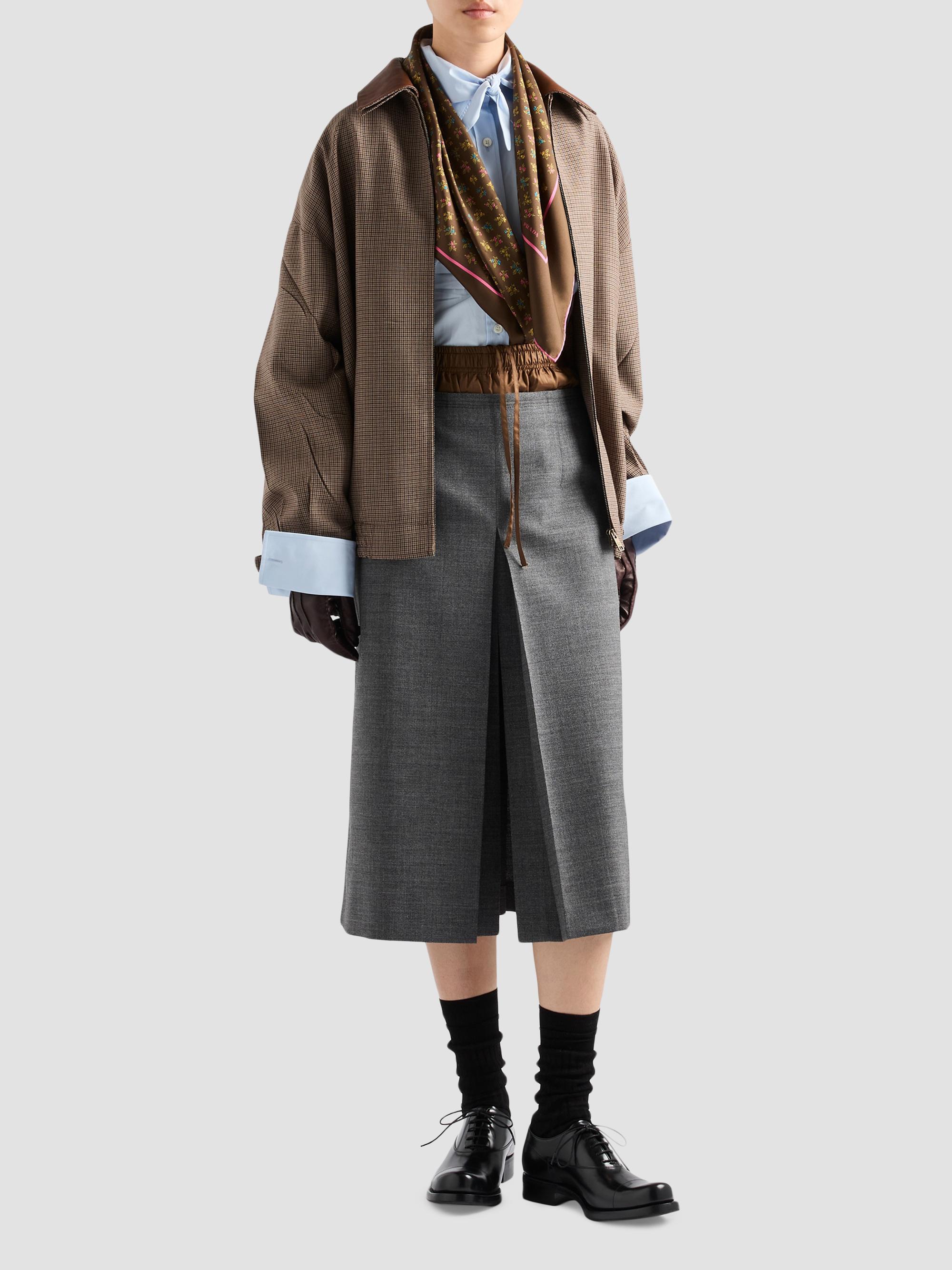 Prada Houndstooth Wool Blouson Jacket | Saks Fifth Avenue