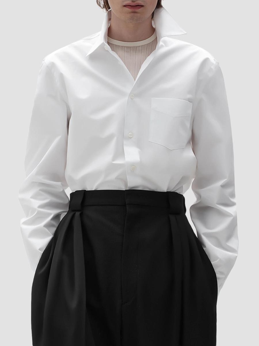 Bottega Veneta Men's Cotton Poplin Shirt In Bianco
