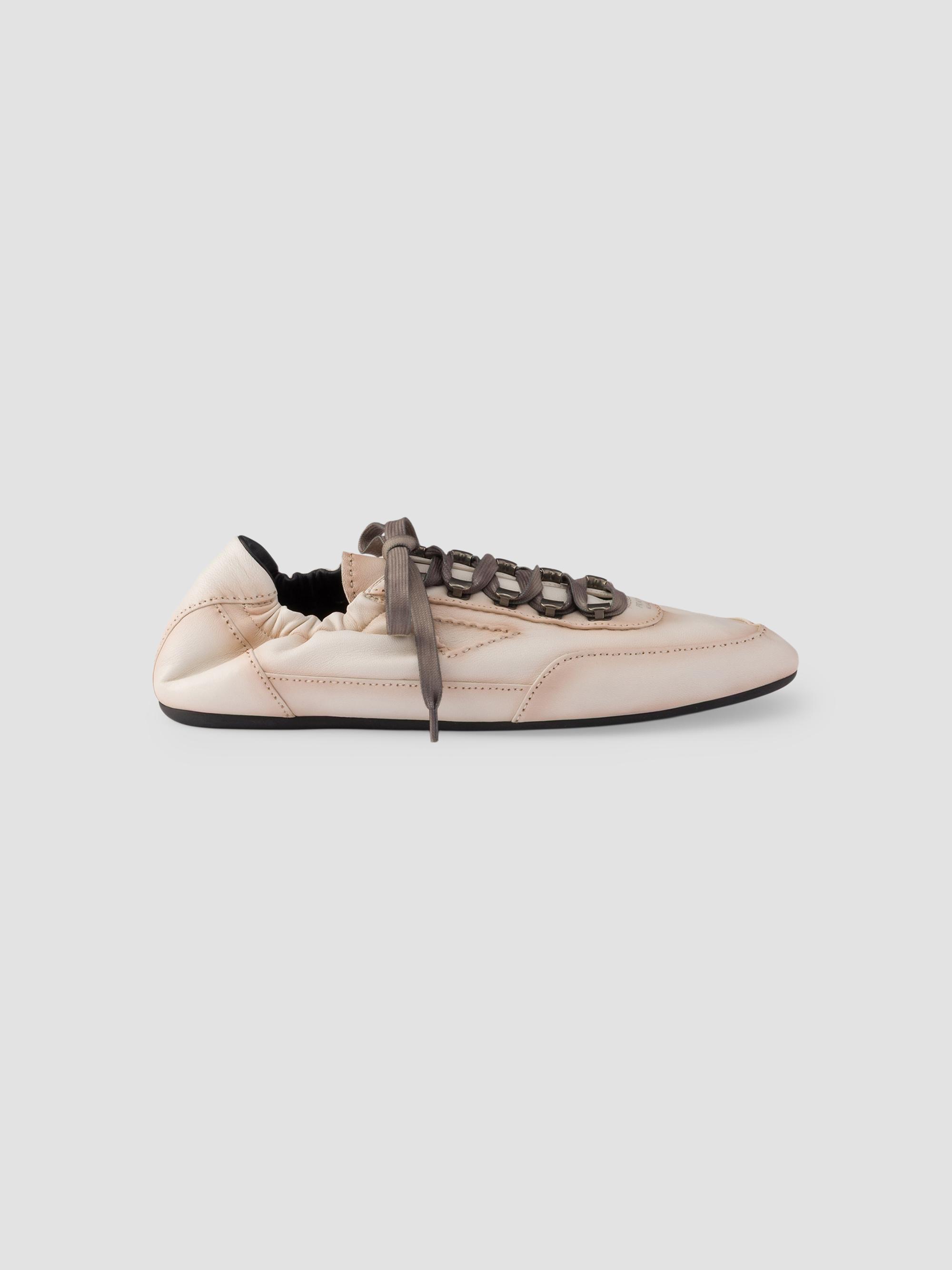 Prada Collapse Antiqued Nappa Leather Sneakers with Hooks | Saks