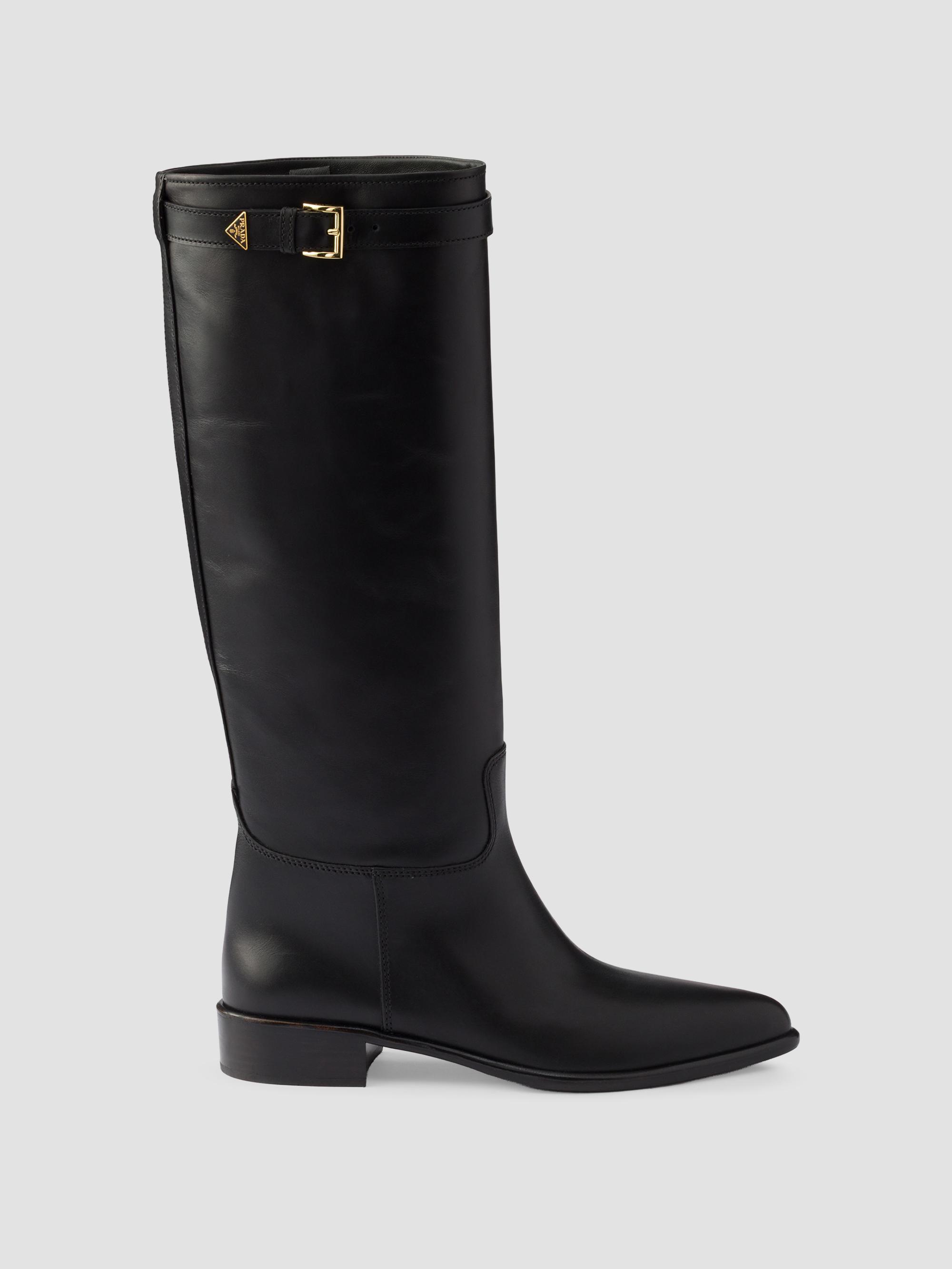 Prada Vintage-Effect Leather Boots | Saks Fifth Avenue