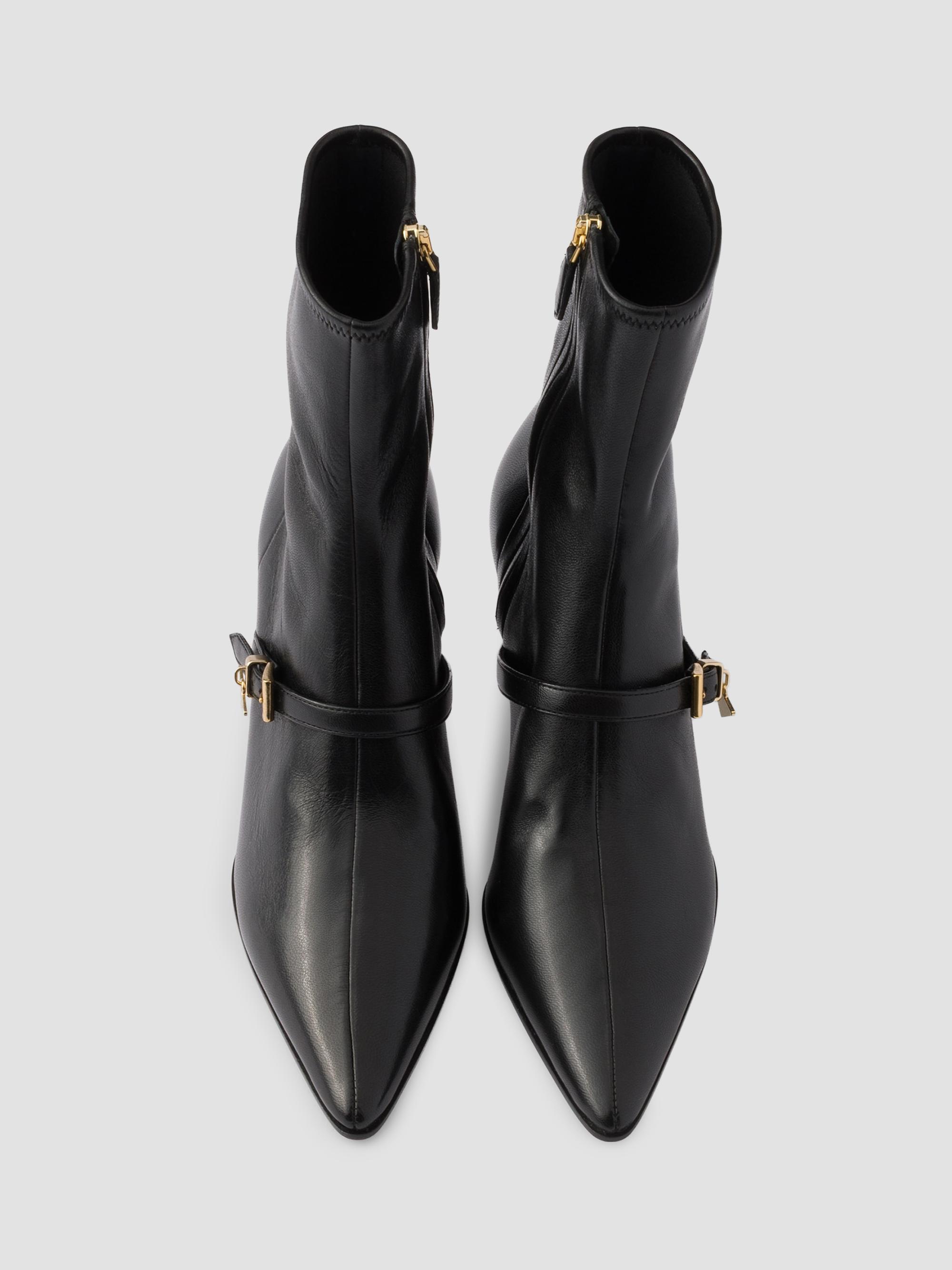 Stretch Nappa Leather Booties