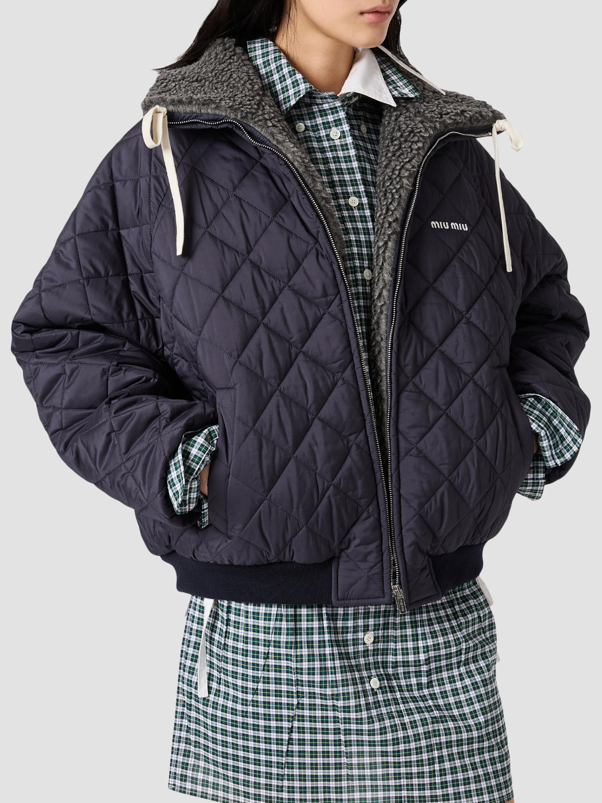 Miu Miu Technical Pongé Down Coat | Saks Fifth Avenue