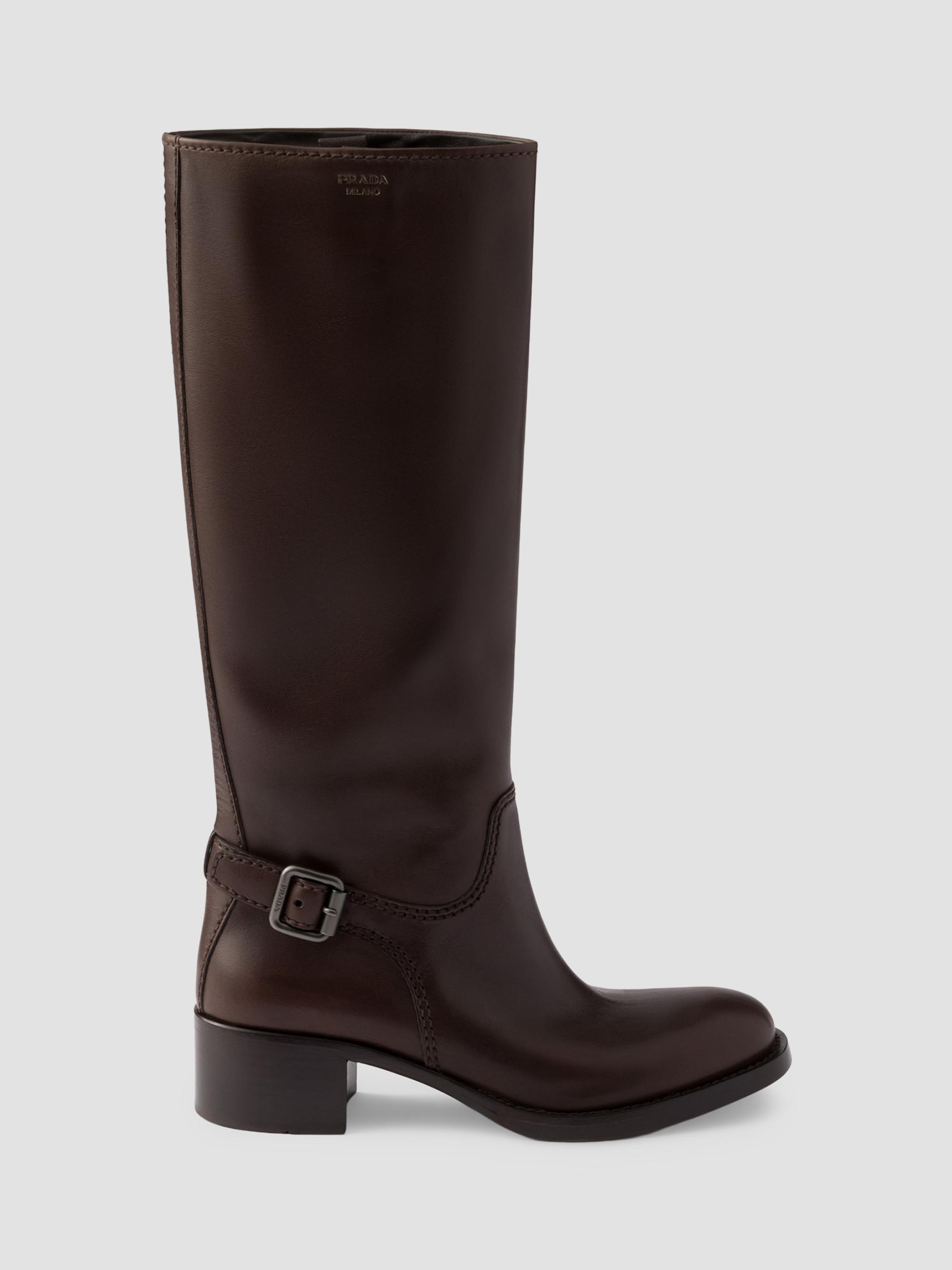 Prada Leather Mid-Calf Boots | Saks Fifth Avenue