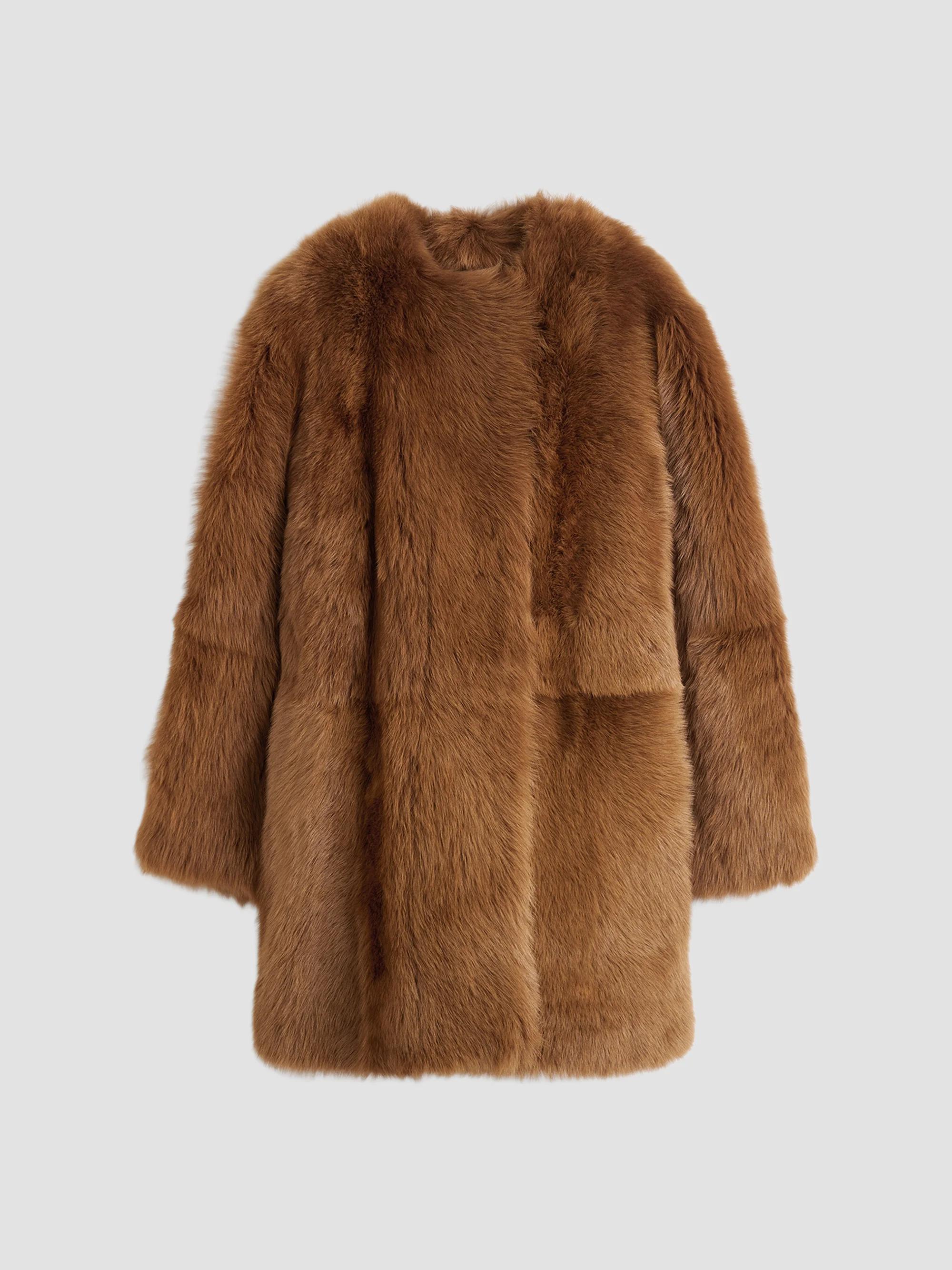 Ganni Faux-Fur Double-Breasted Coat | Saks Fifth Avenue