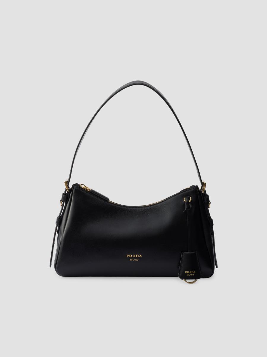 Prada Women's Aimée Medium Leather Shoulder Bag In Black