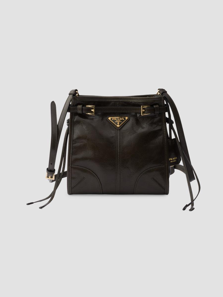 Prada Women's Bonnie Leather Mini Shoulder Bag In Green