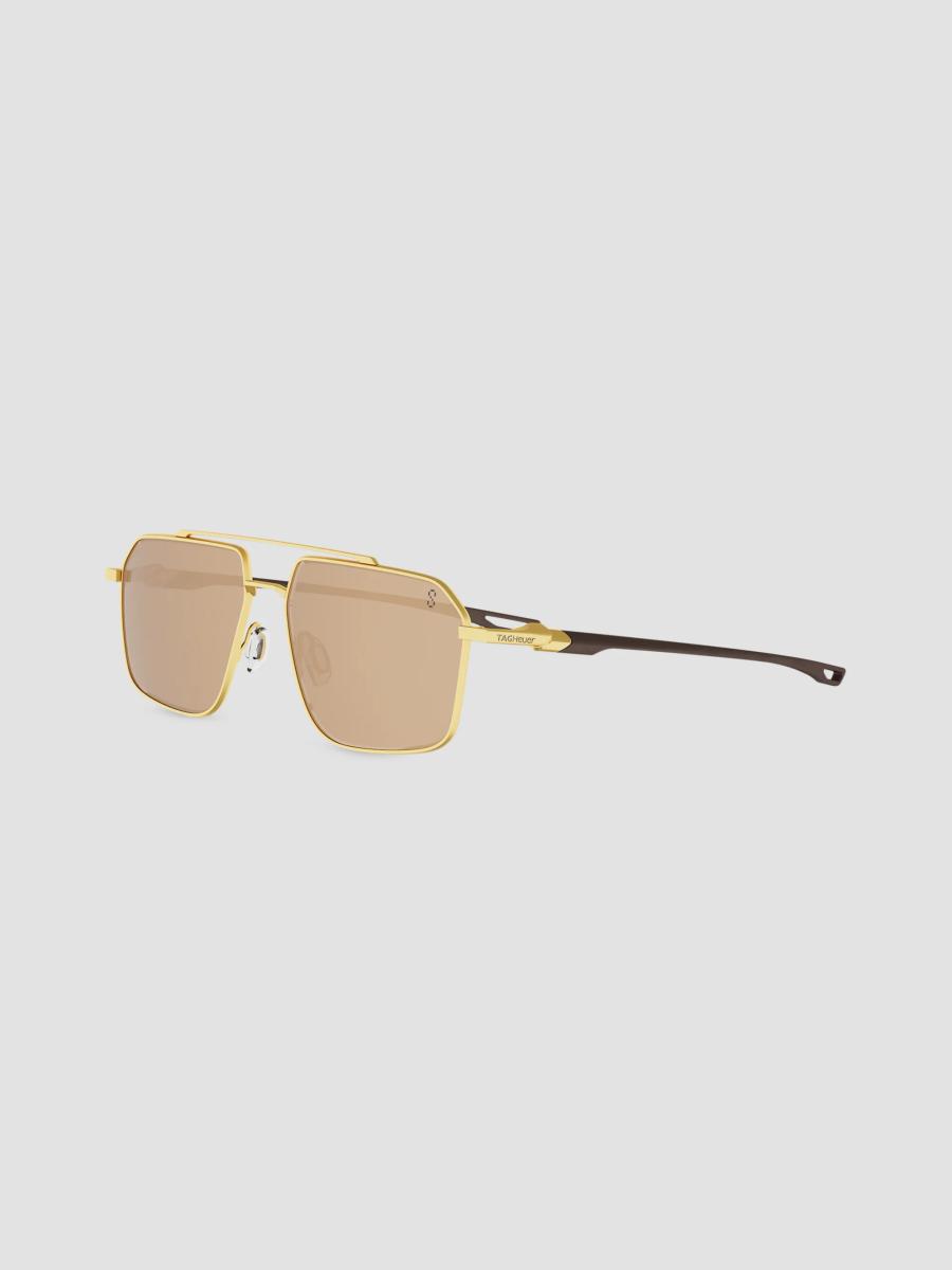 Tag Heuer Women's Mini Vingt 57mm Aviator Sunglasses In Brown Gold