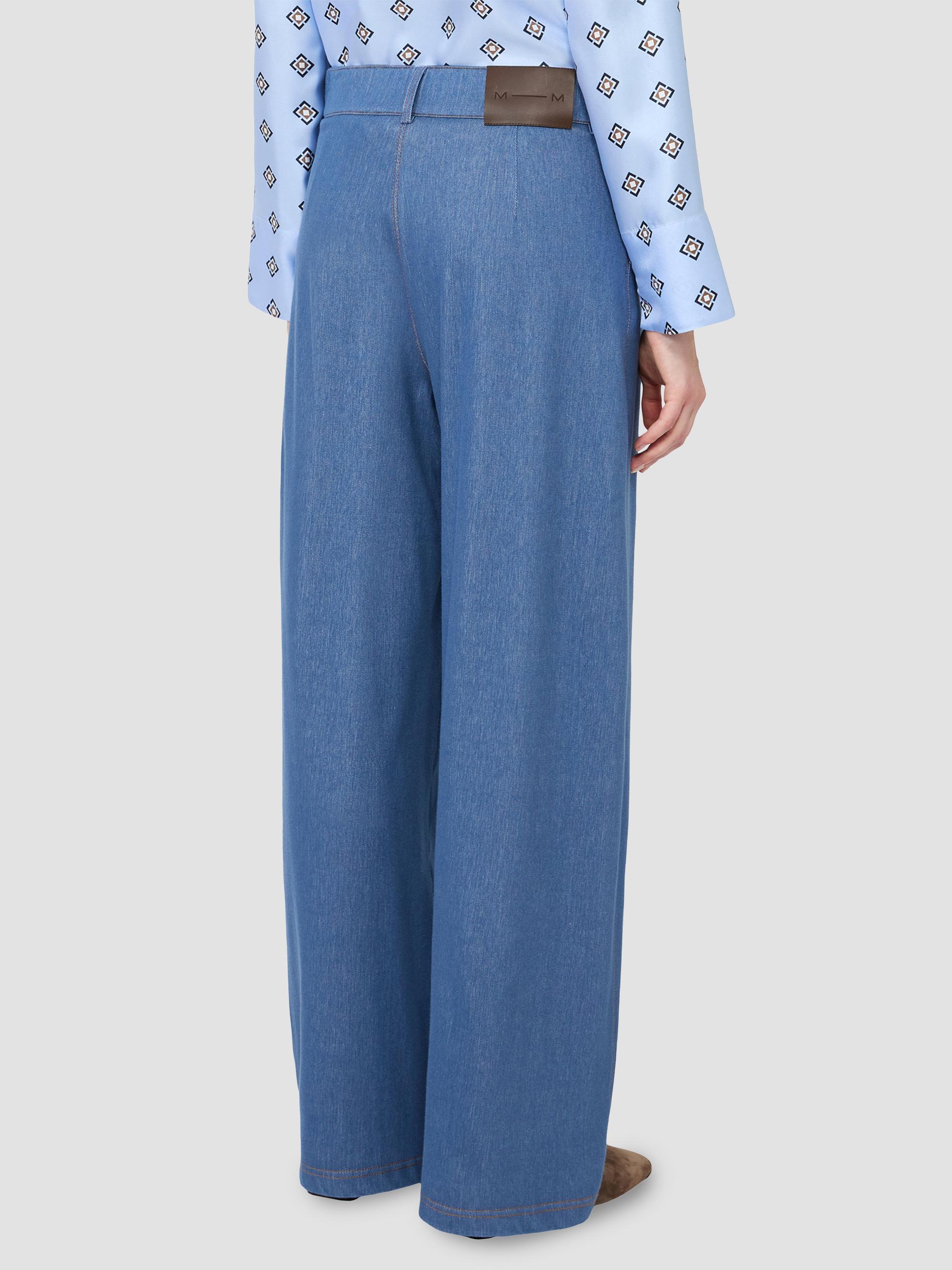 MM Max Mara Women's Denim Effect Jersey Loose Fit Trousers - Avio | Thumbnail 5