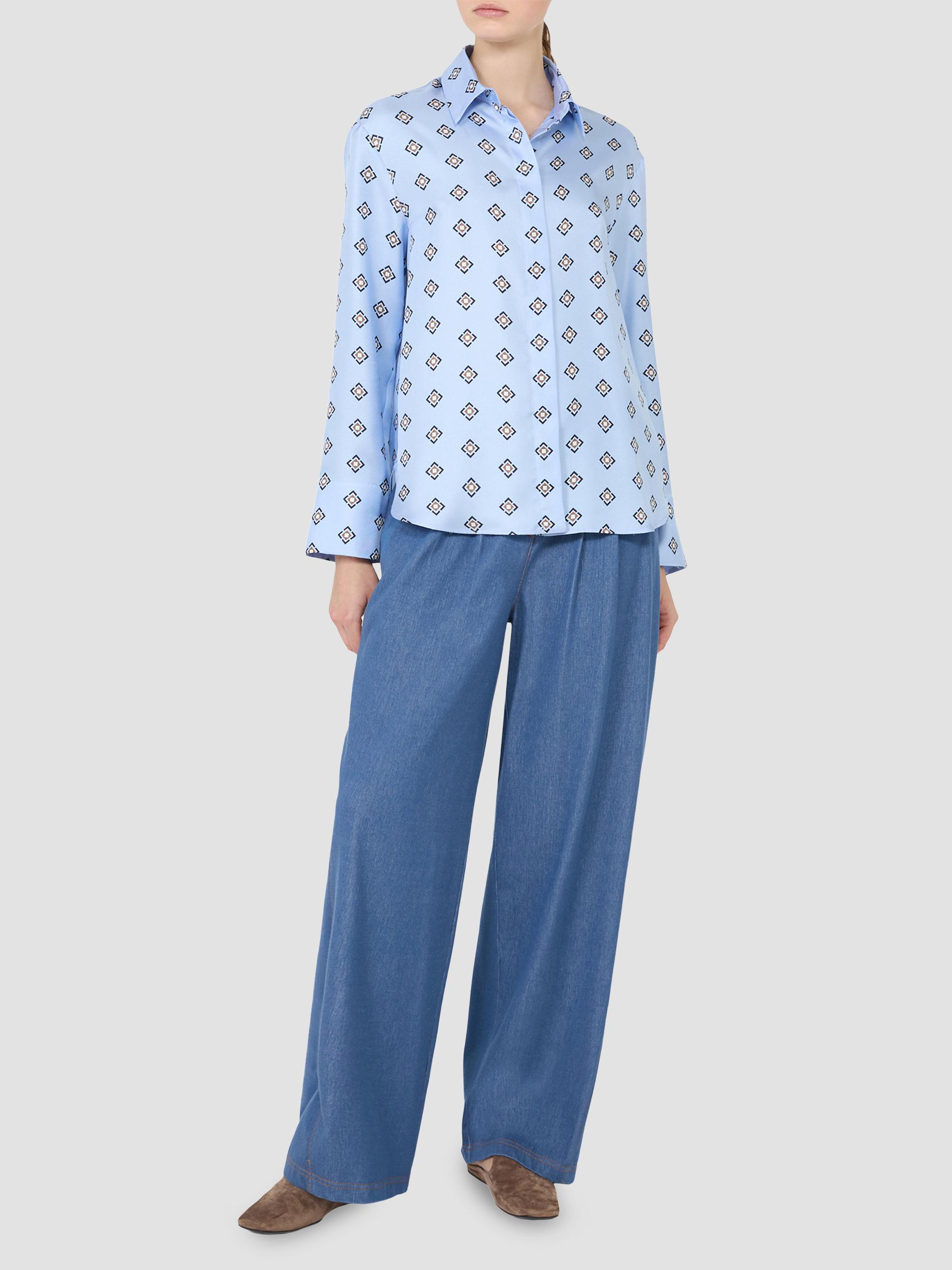 MM Max Mara Women's Denim Effect Jersey Loose Fit Trousers - Avio | Thumbnail 2