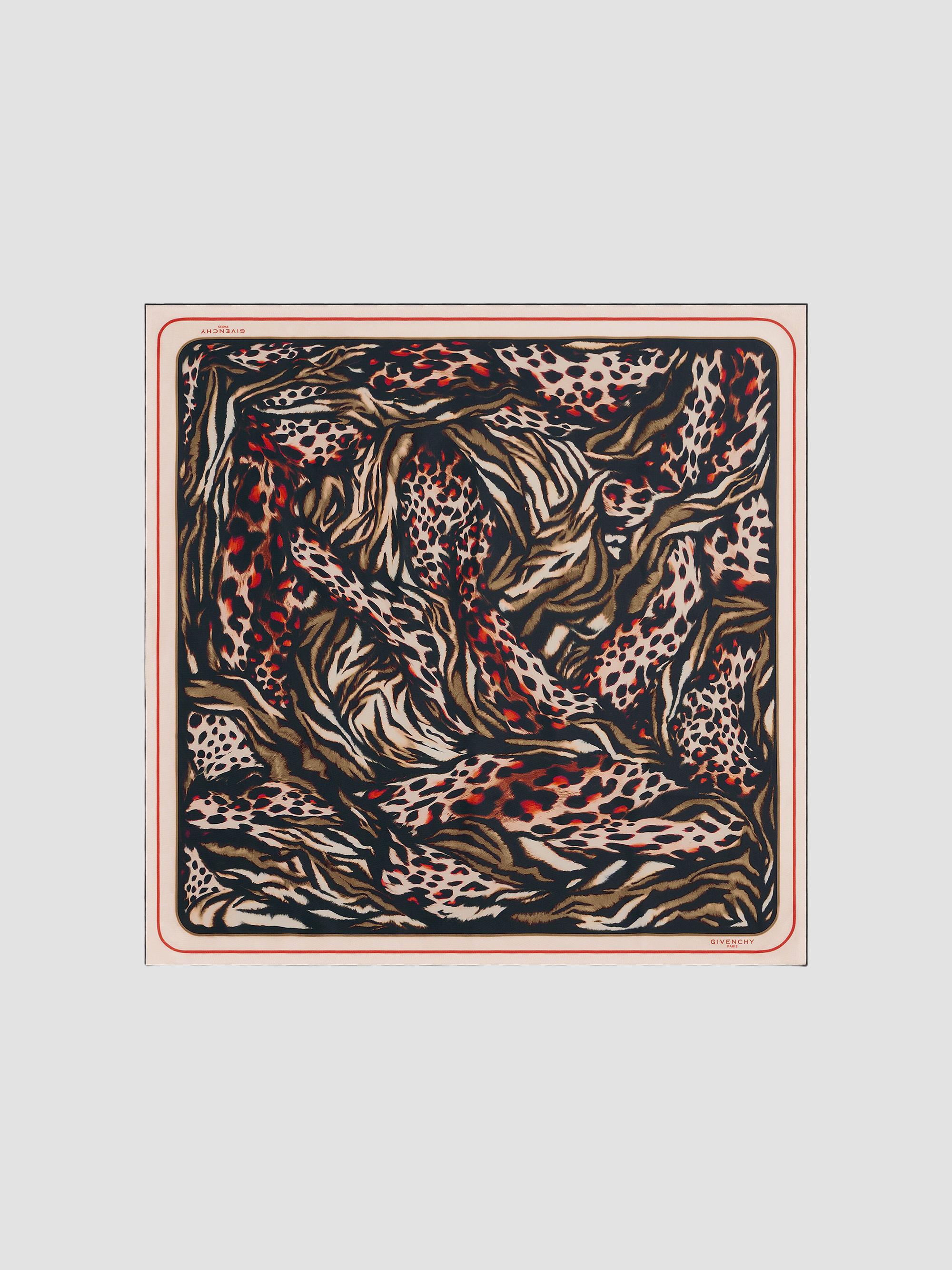 PRADA ヒョウ柄 シルクスカーフ Prada Printed Silk Twill 55CM Square Scarf | Saks Fifth Avenue