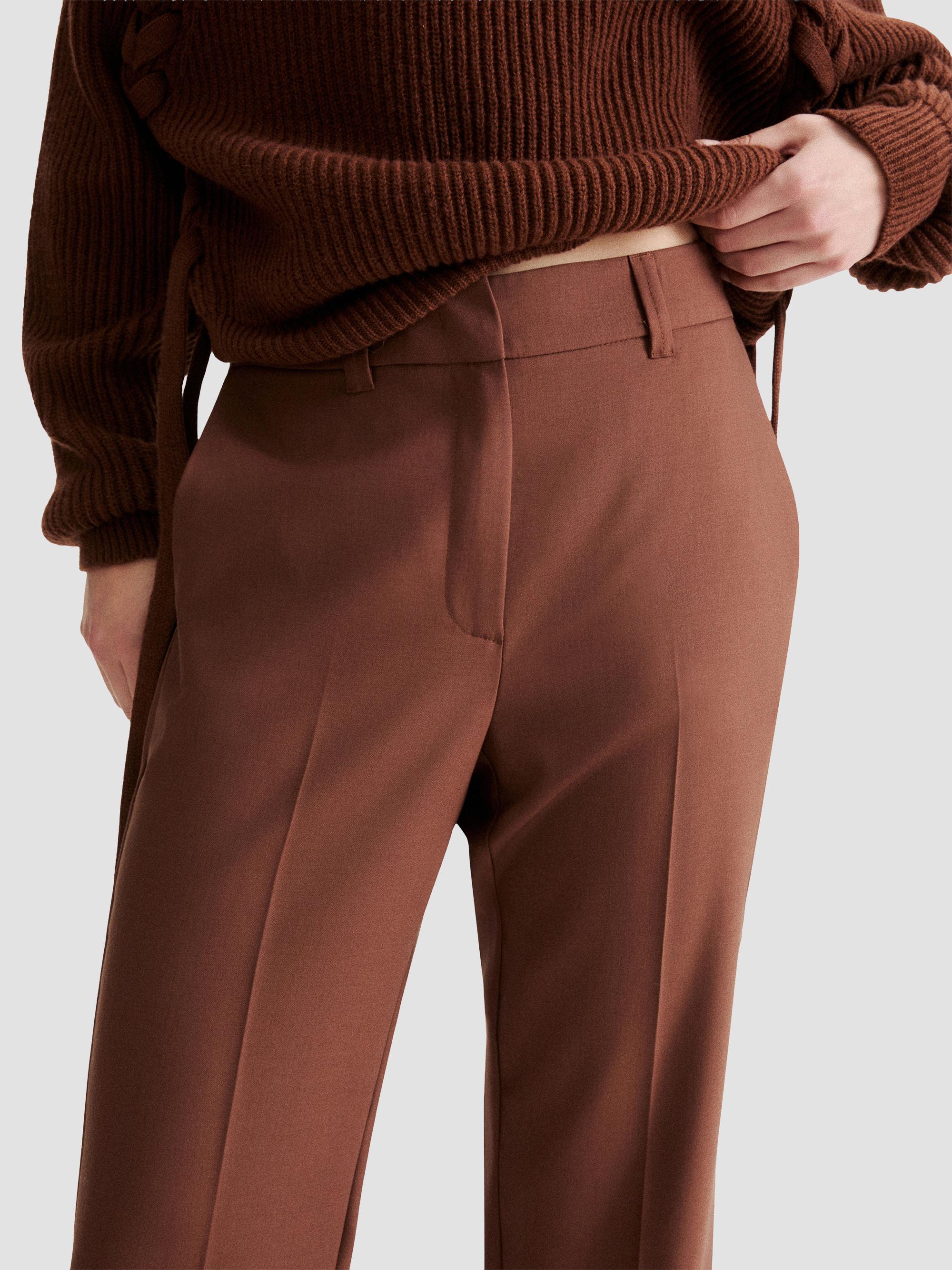Marella Women's Slim Gabardine Trousers - Caramel | Thumbnail 5