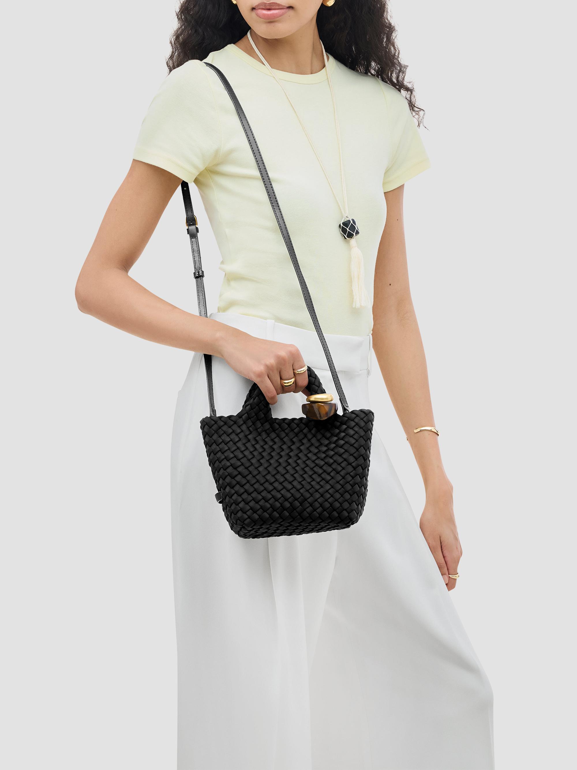 Naghedi Women's St. Barths Petit Beads Top Handle Bag - Onyx | Thumbnail 3