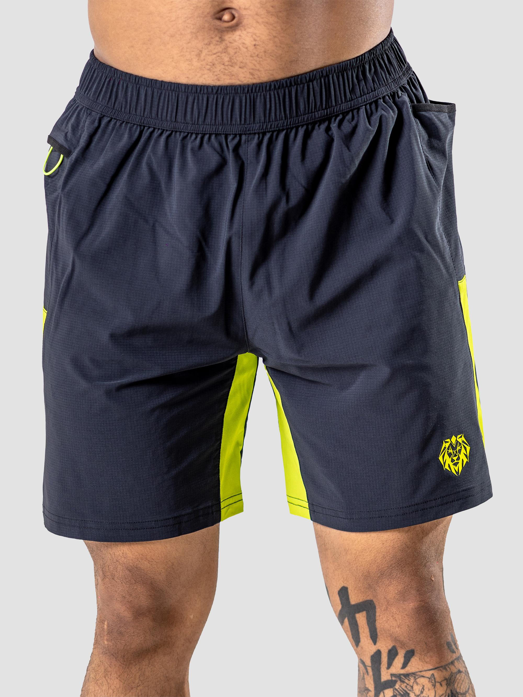 Maceoo Men's Athletic Neon Shorts - Black | Thumbnail 2