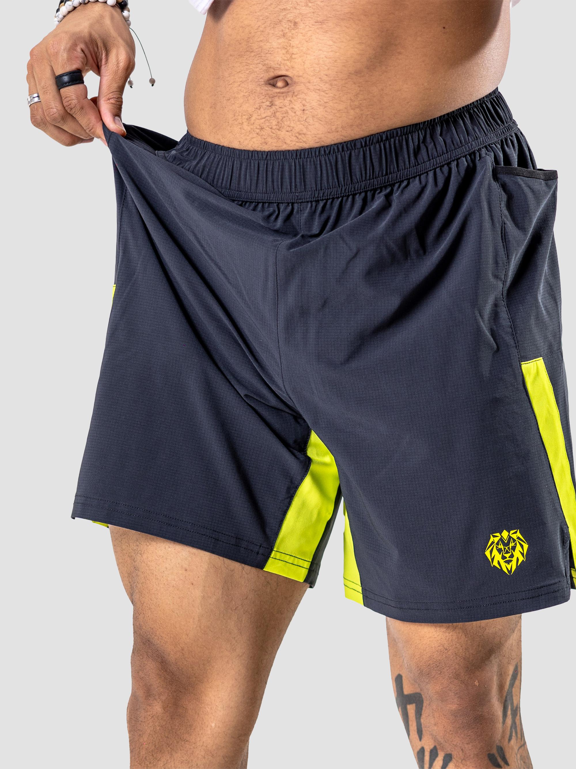 Maceoo Men's Athletic Neon Shorts - Black | Thumbnail 6