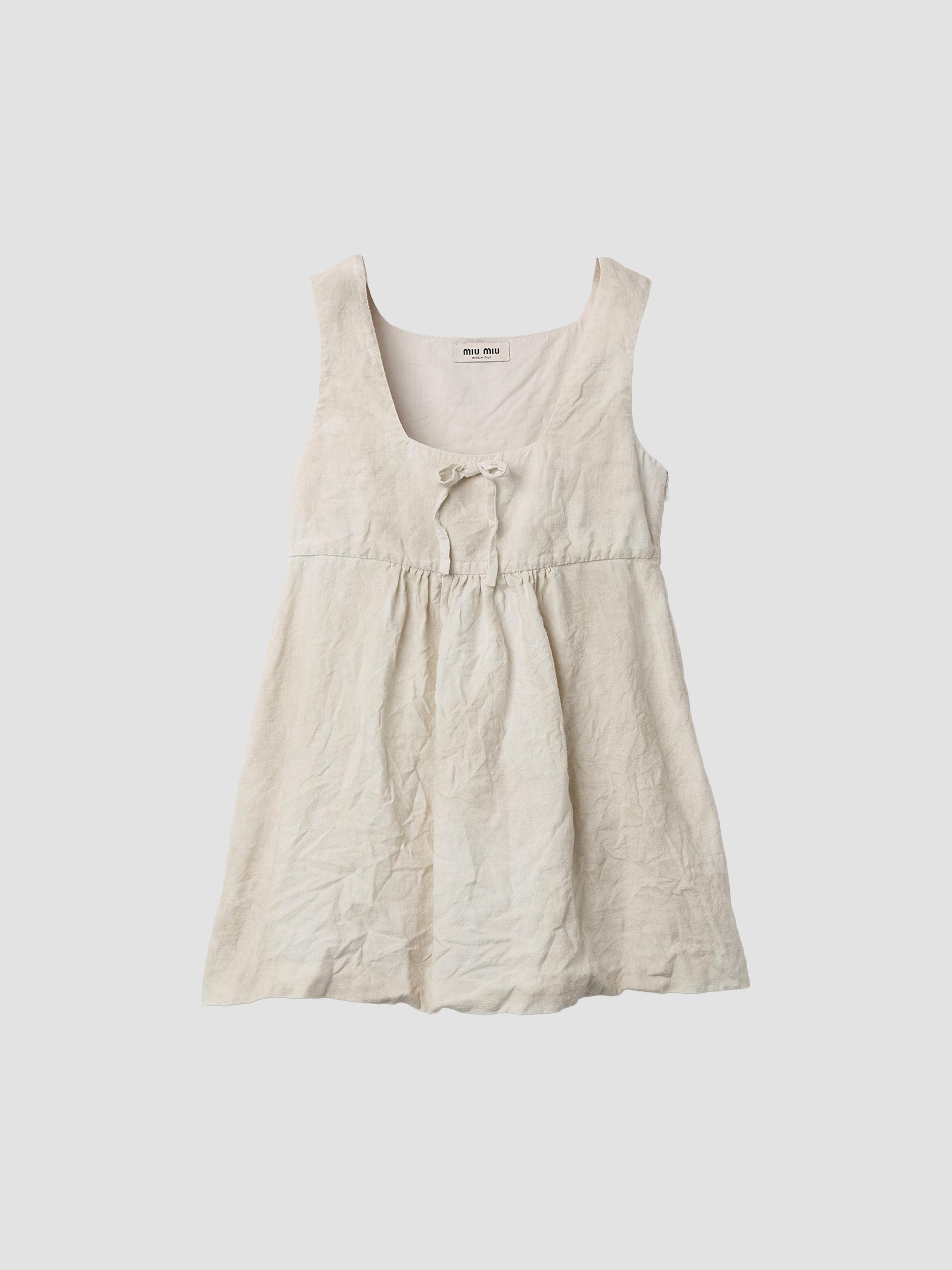 Miu Miu Linen Mini Dress | Saks Fifth Avenue