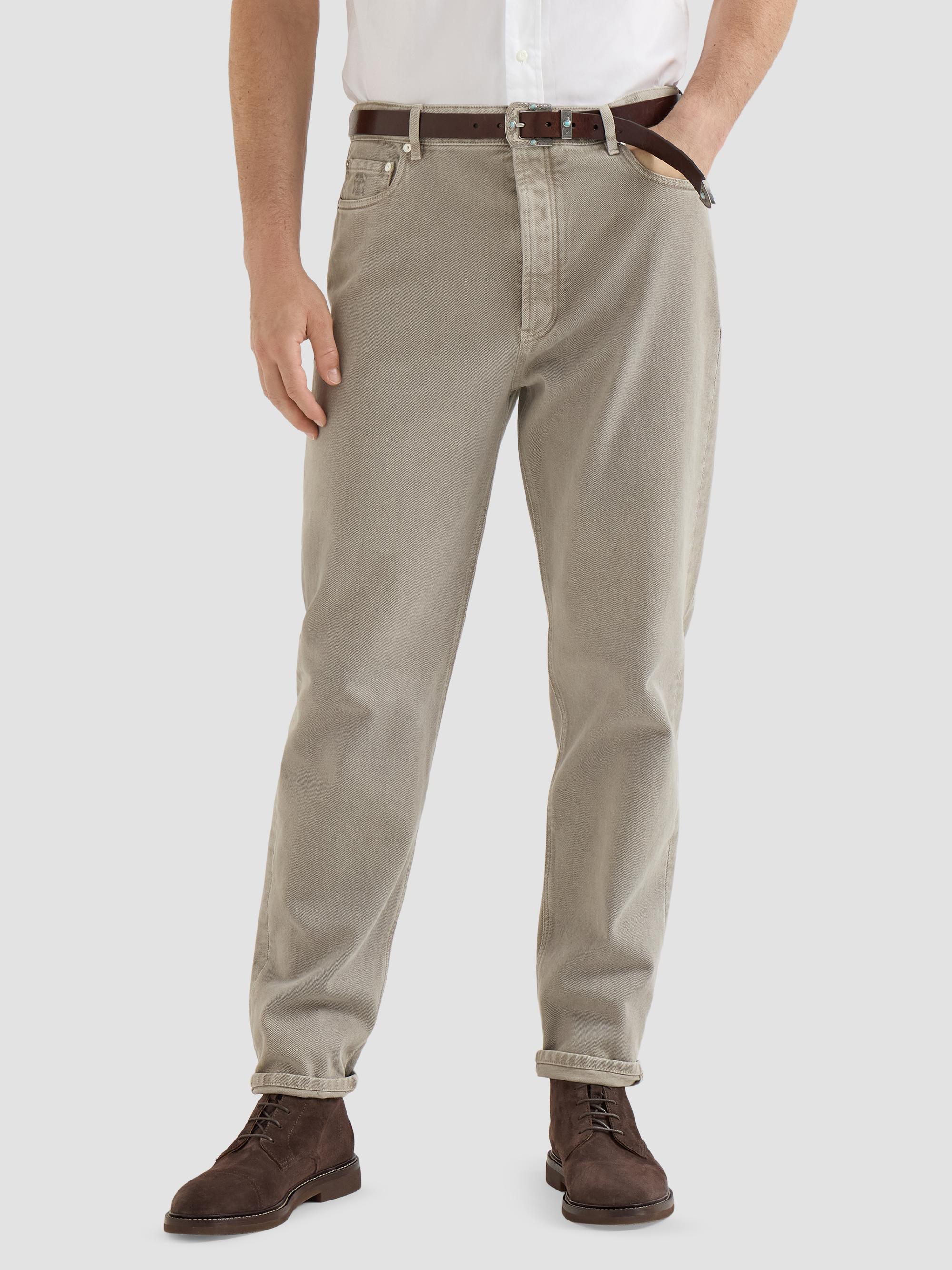Brunello Cucinelli Garment-Dyed Denim Iconic Fit Five-Pocket Jeans