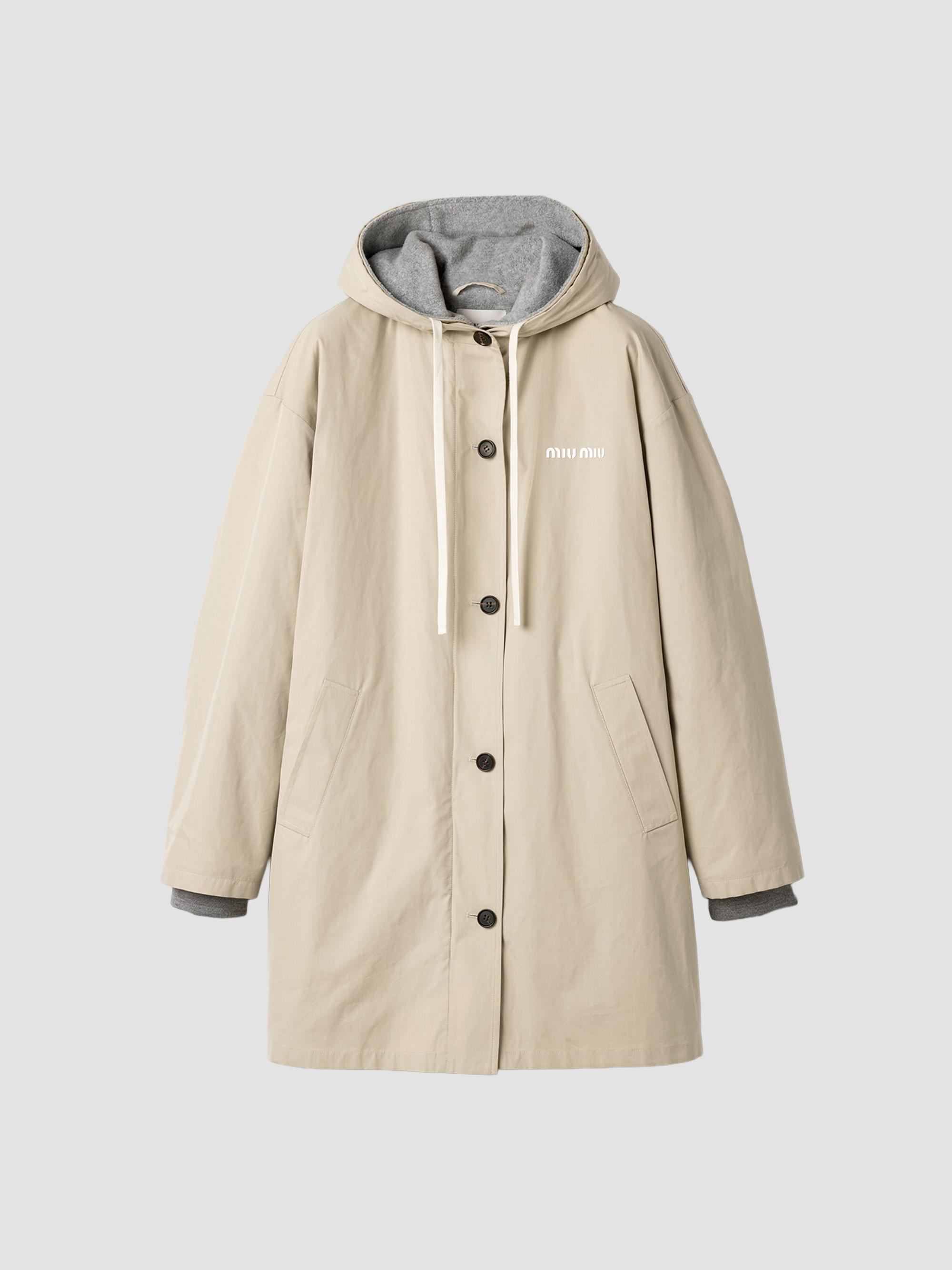 Miu Miu Women's Single-Breasted Panama Cotton and Fleece Caban Jacket - Beige - Size 0
