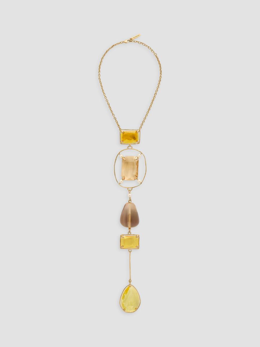 Givenchy Women's Rainbow Drop Necklace In Metal And Crystals In Yellow