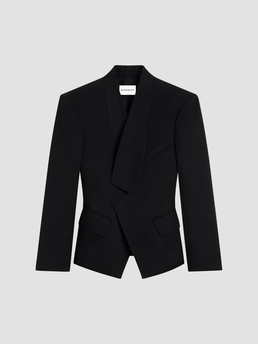 Givenchy Women's Reverse Lapel Blazer In Wool In Black
