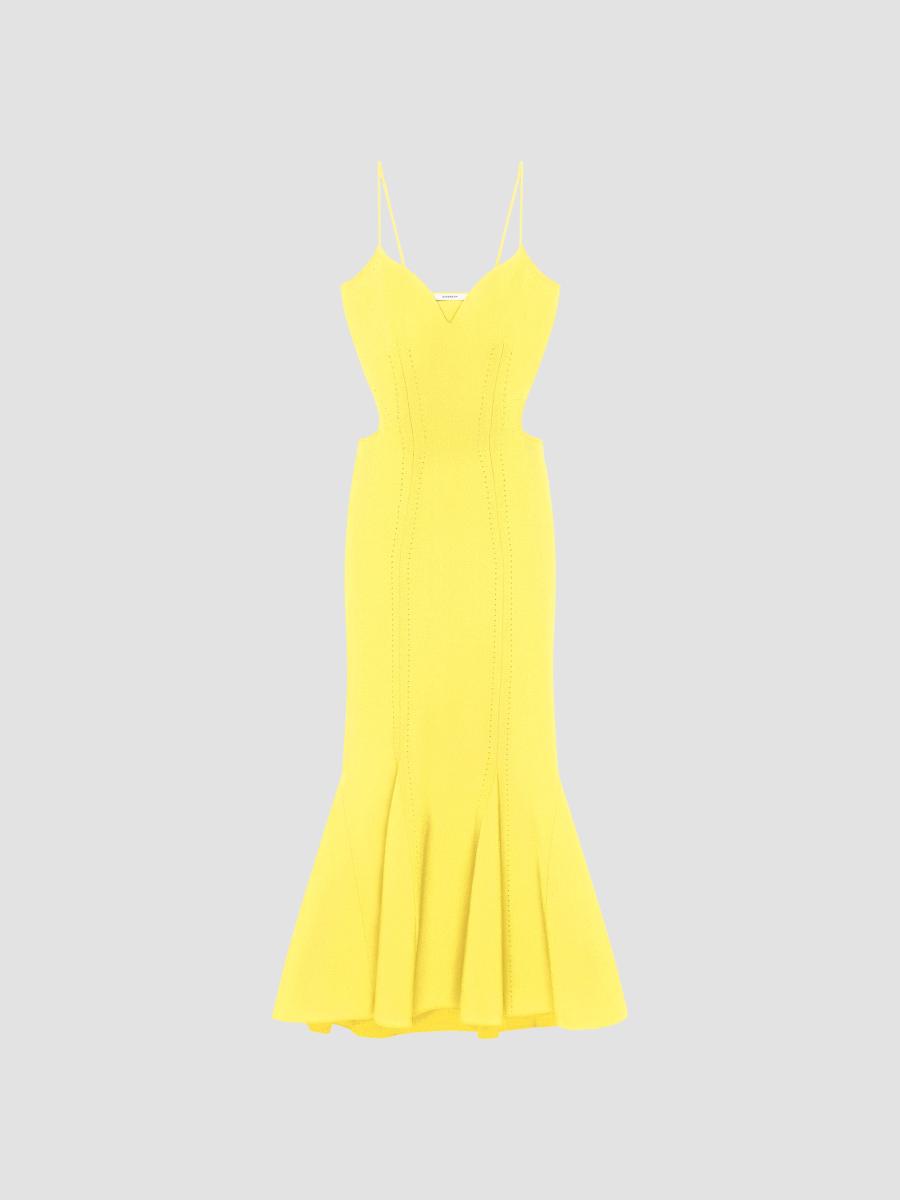 Givenchy Women's Long Dress In Knit In Yellow