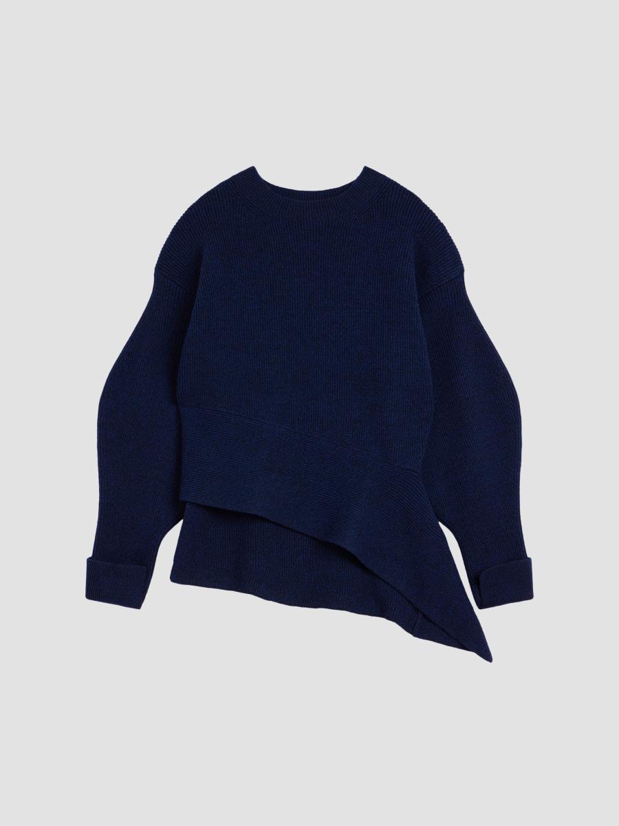 Givenchy Asymmetric Sweater In Wool And Cashmere In Cobalt Blue