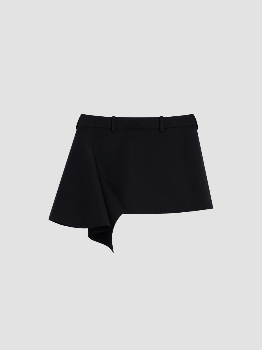Givenchy Women's Slashed Mini Skirt In Wool In Black