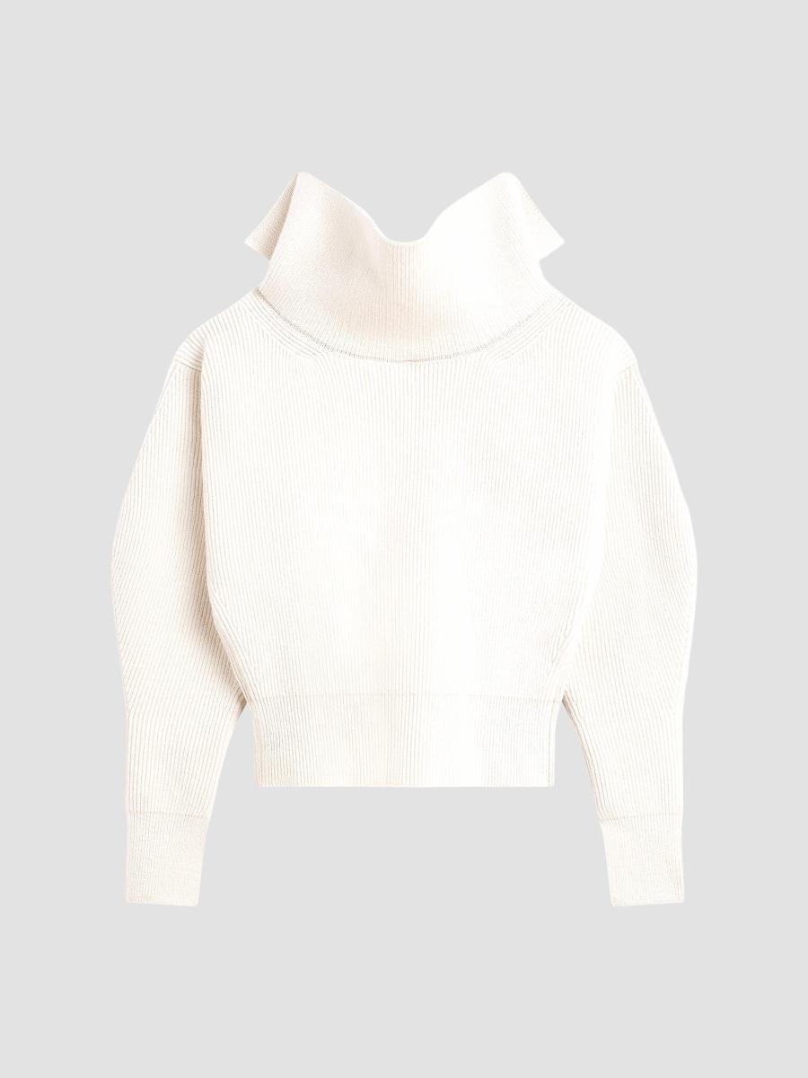 Givenchy Women's Slashed Sweater In Wool And Cashmere In Ivory