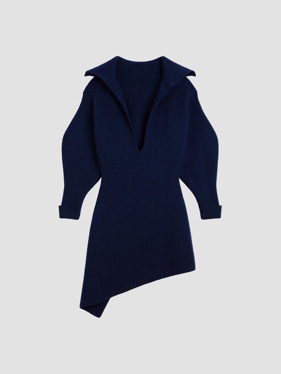 Givenchy Women's Slashed Mini Dress In Wool And Cashmere In Cobalt Blue