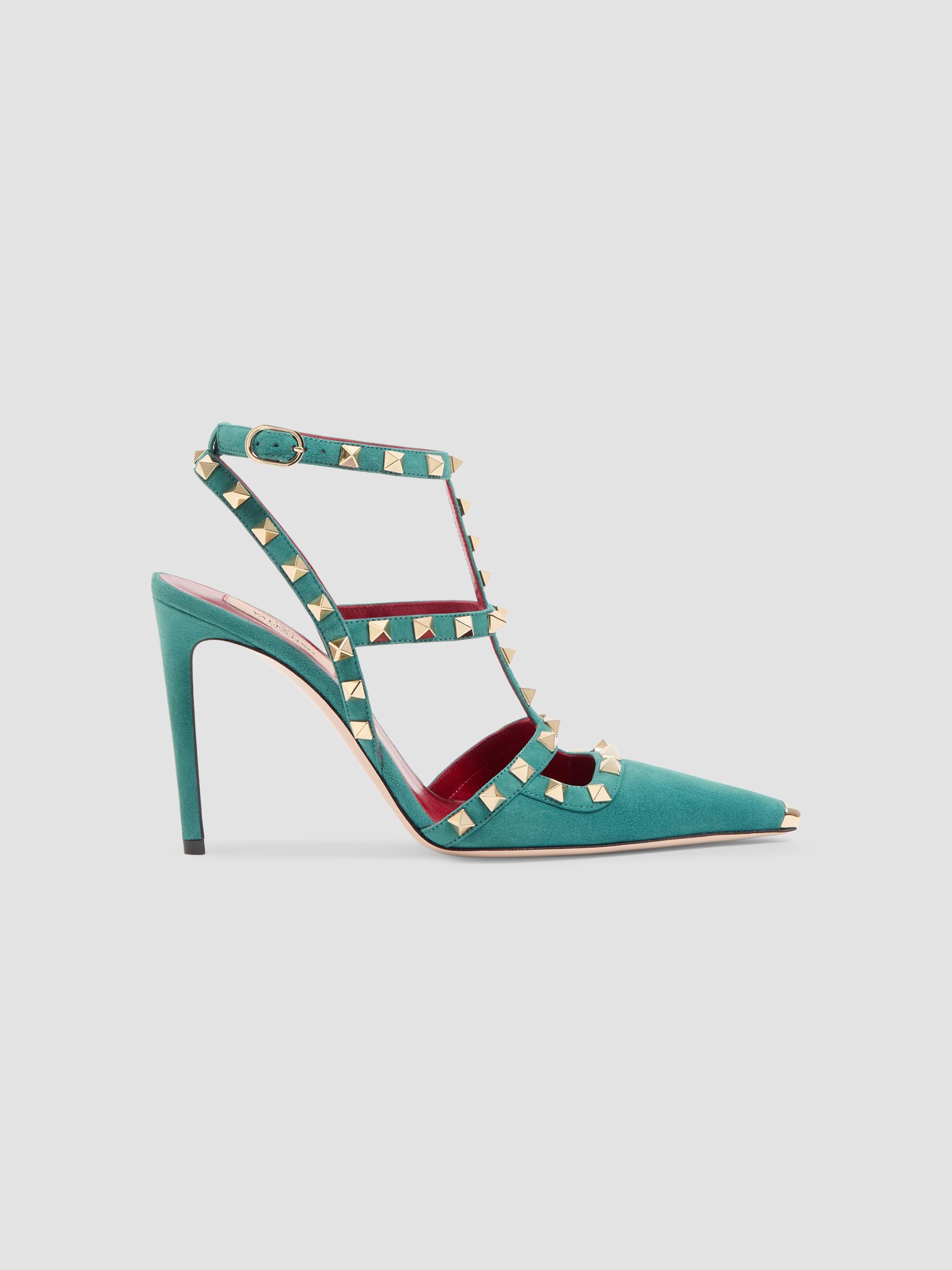Valentino Garavani Rockstud Suede 100MM Pumps | Saks Fifth Avenue