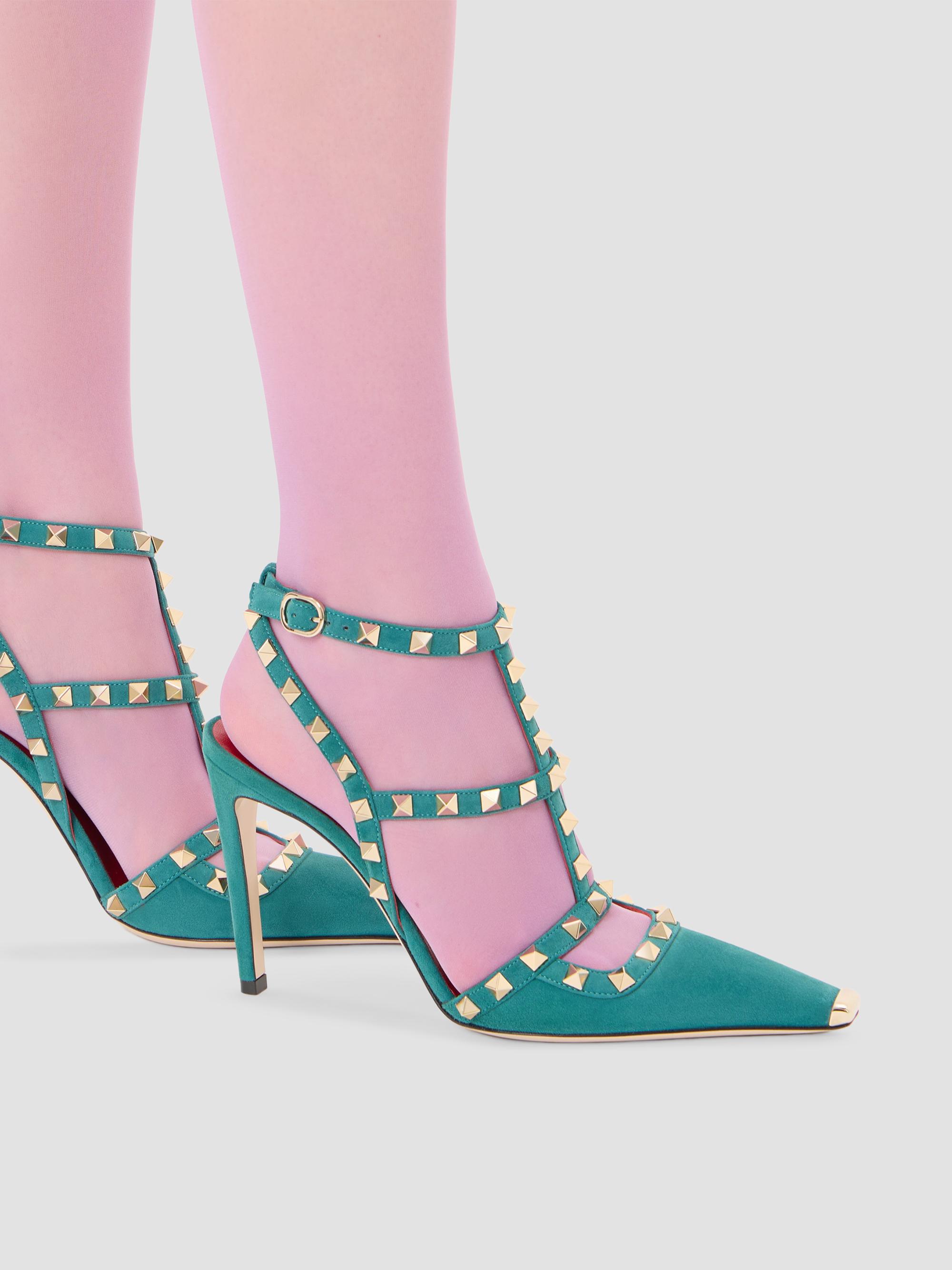 Valentino Garavani Rockstud Suede 100MM Pumps | Saks Fifth Avenue