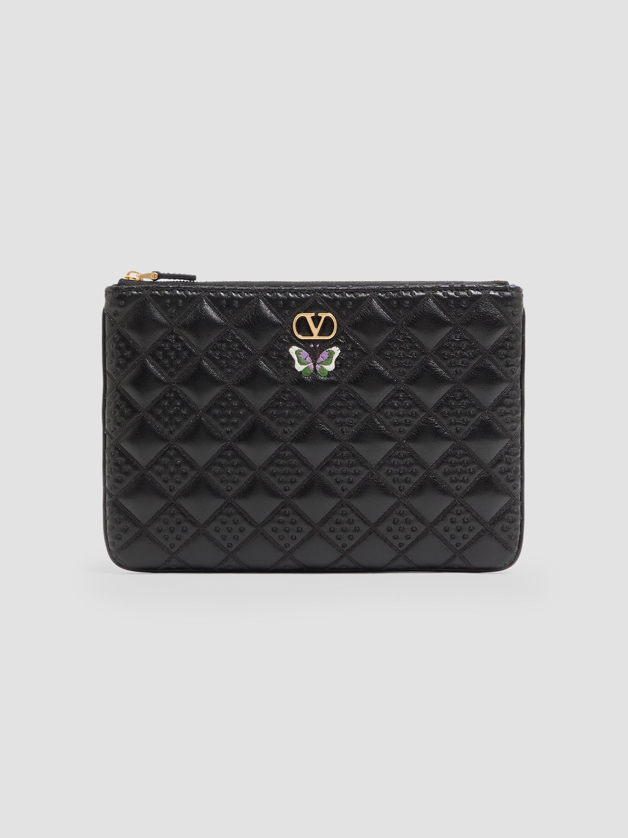 Valentino Garavani Quiltie 67 Pouch in Quilted Nappa Leather