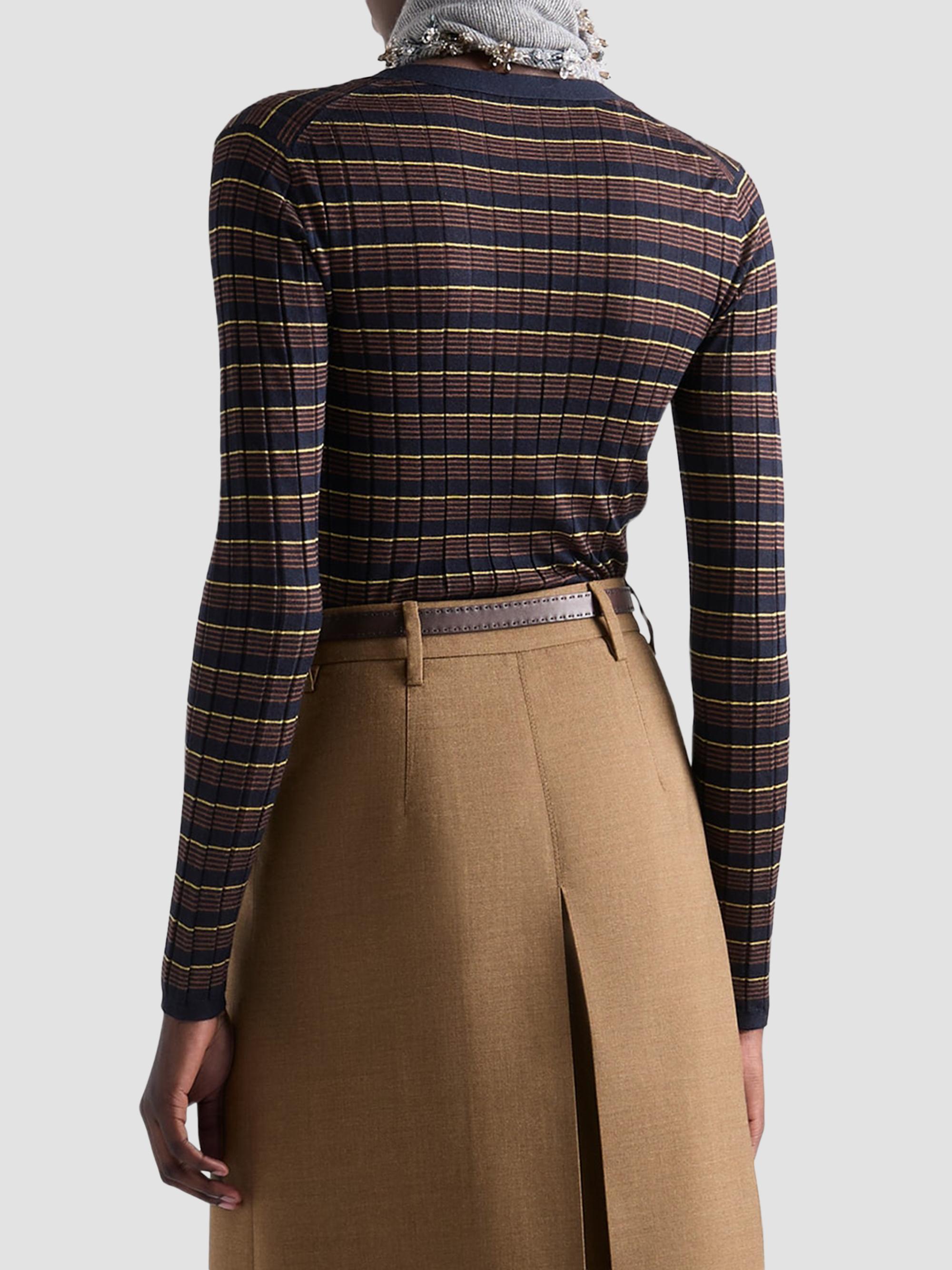 Prada Striped Cashmere and Silk Cardigan | Saks Fifth Avenue