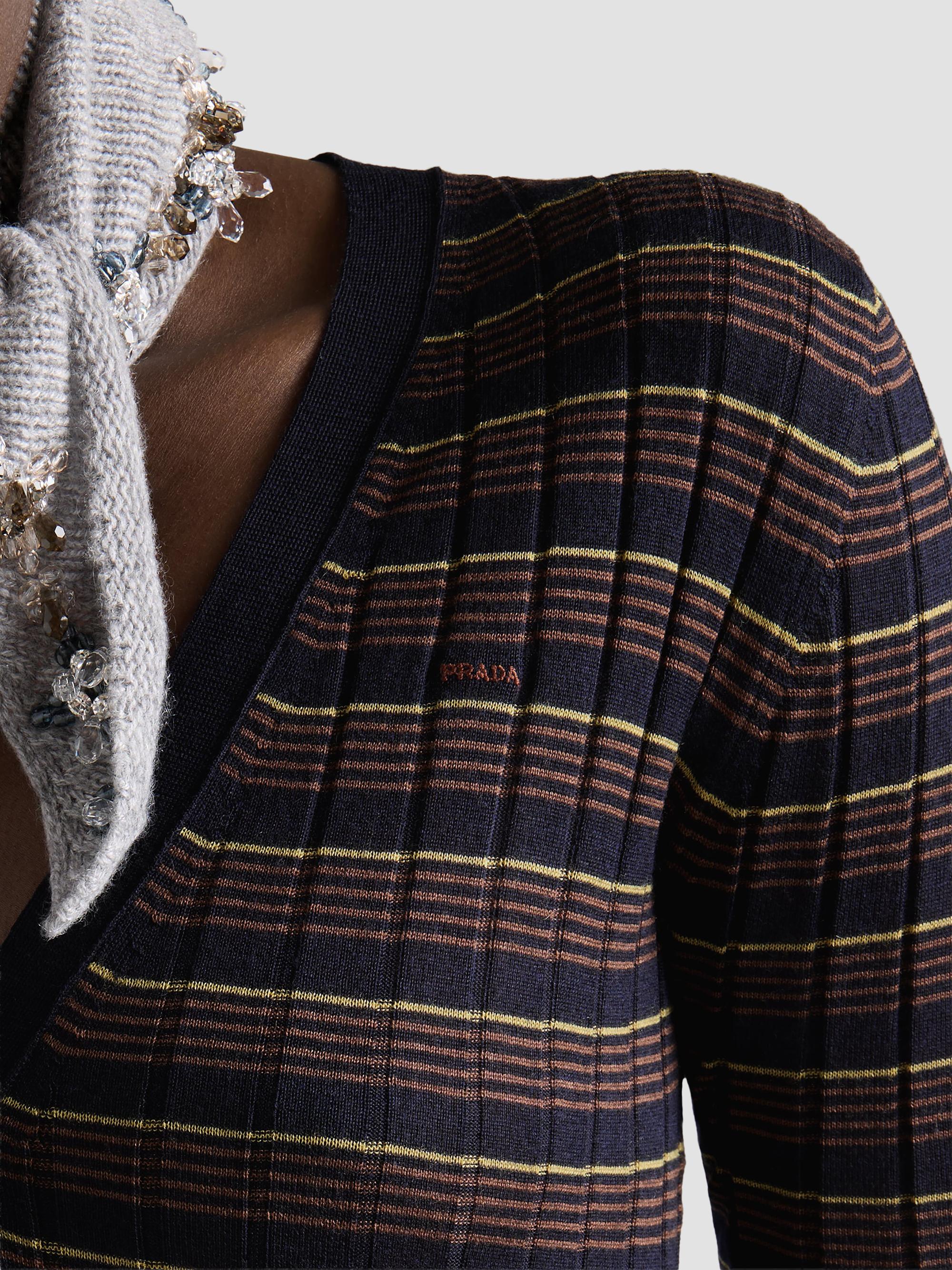 Prada Striped Cashmere and Silk Cardigan | Saks Fifth Avenue